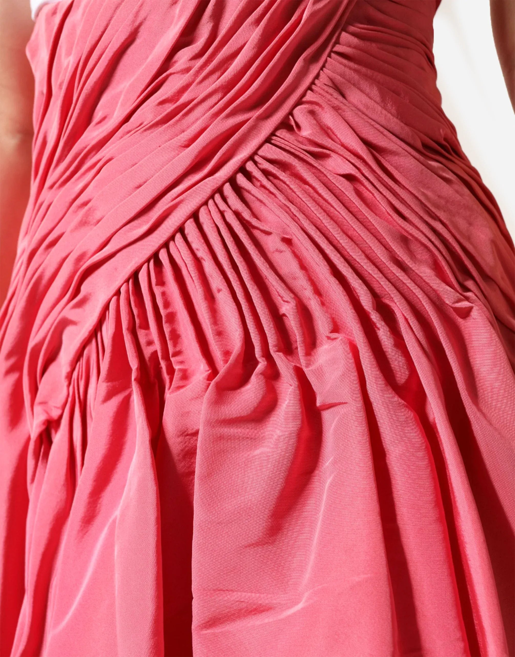 Dolce
Gabbana High-Waist Ruched A-Line Silk Midi Skirt