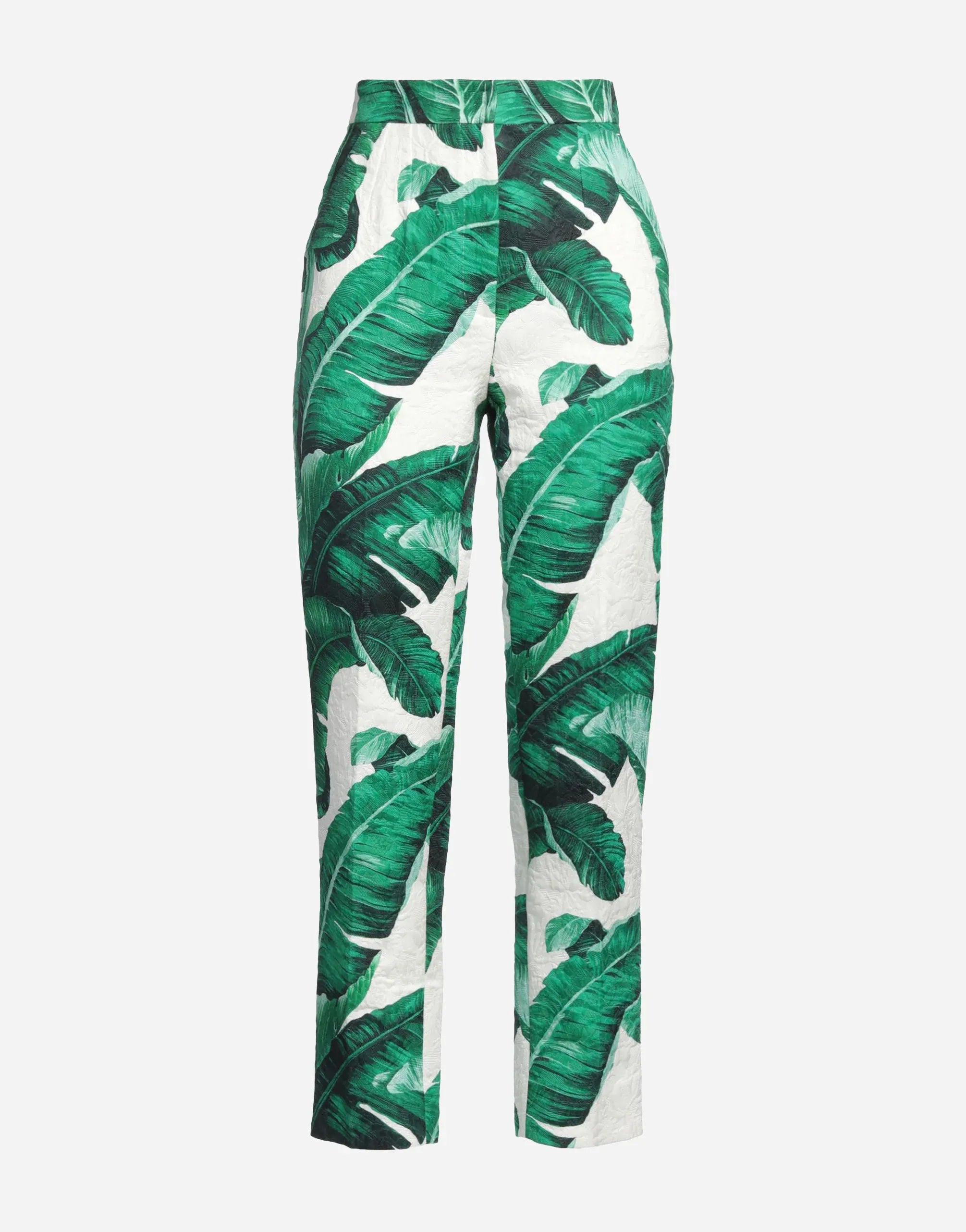 Dolce
Gabbana High-Waisted Banana Leaf Print Trousers