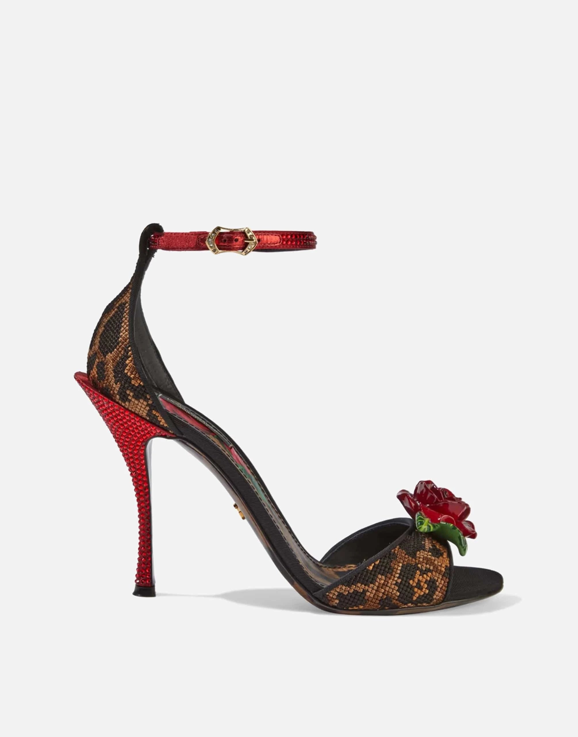 Dolce 
Gabbana Keira Floral-Appliquéd Leopard Sandals