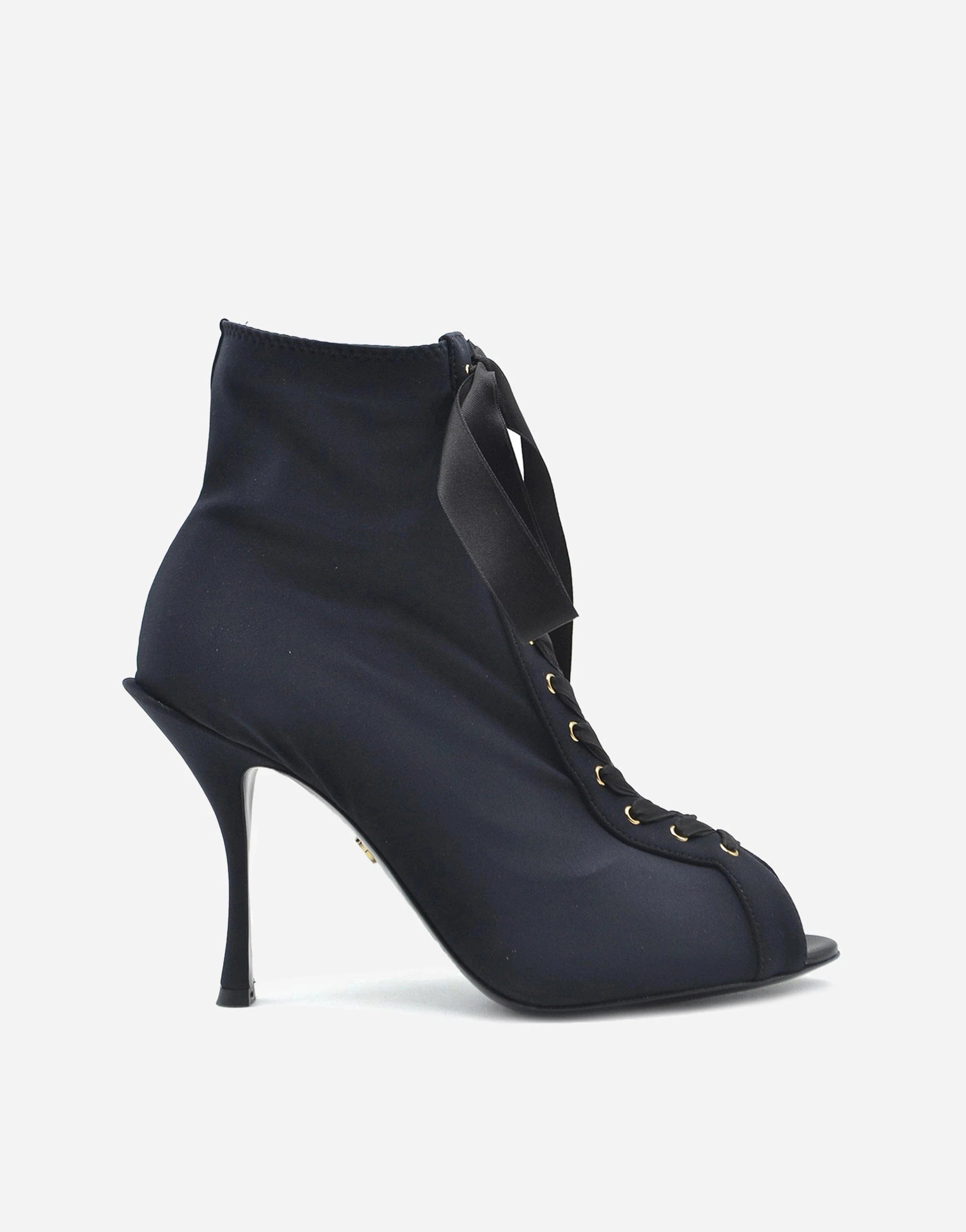 Dolce
Gabbana Lace-Up Peep Toe Ankle Boots