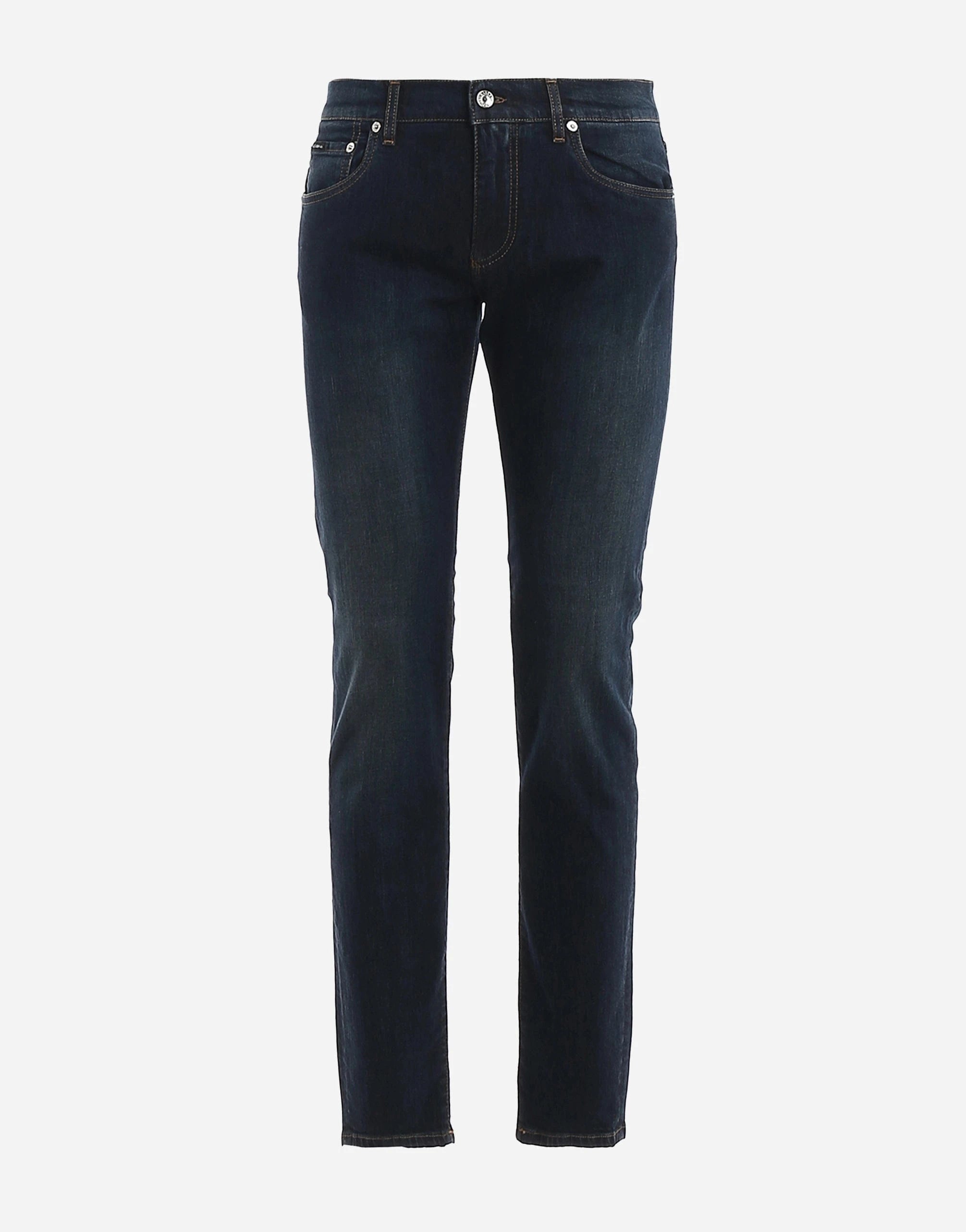 Dolce 
Gabbana Leather Patch Skinny Jeans