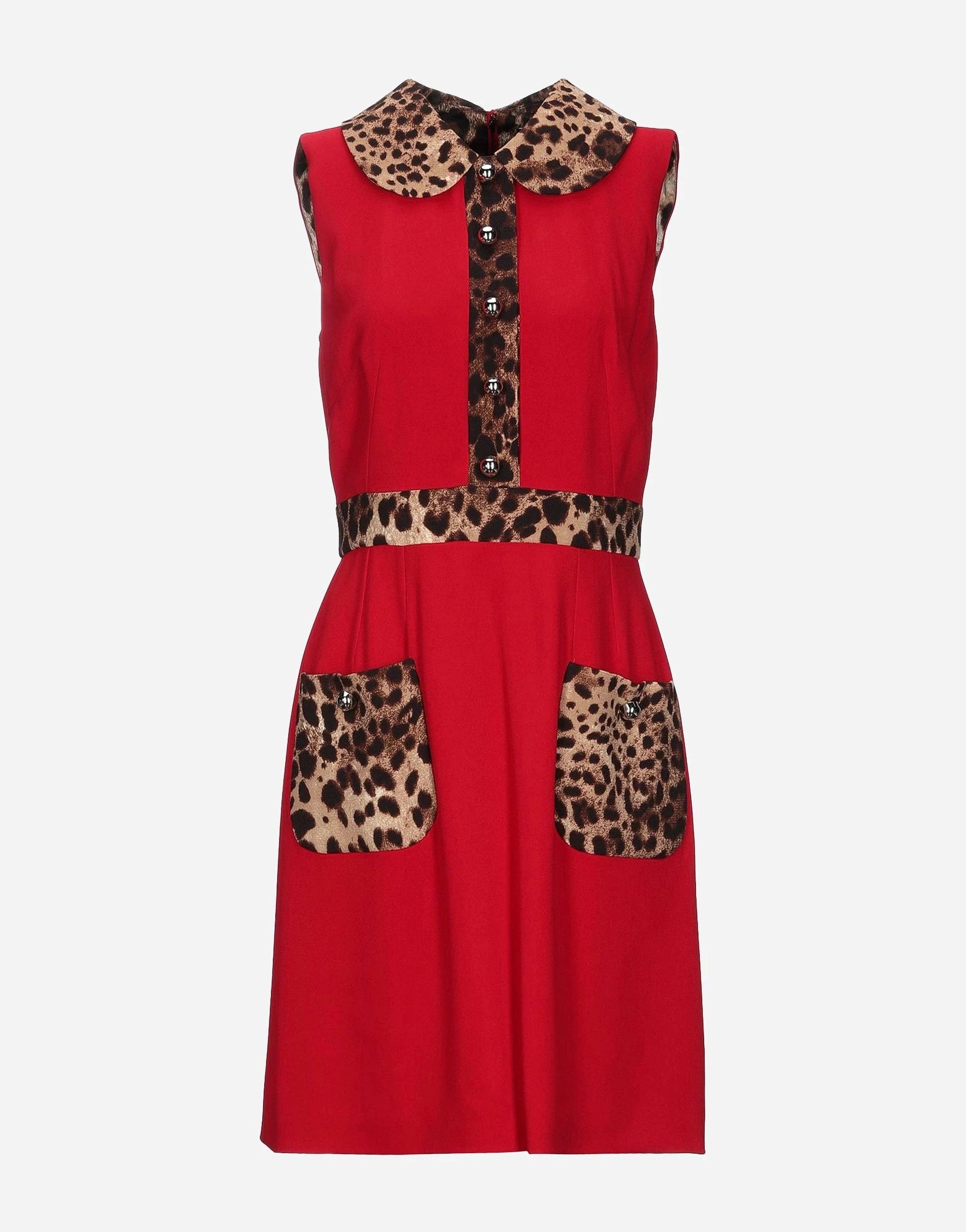 Dolce
Gabbana Leopard-Print Short Cady Dress