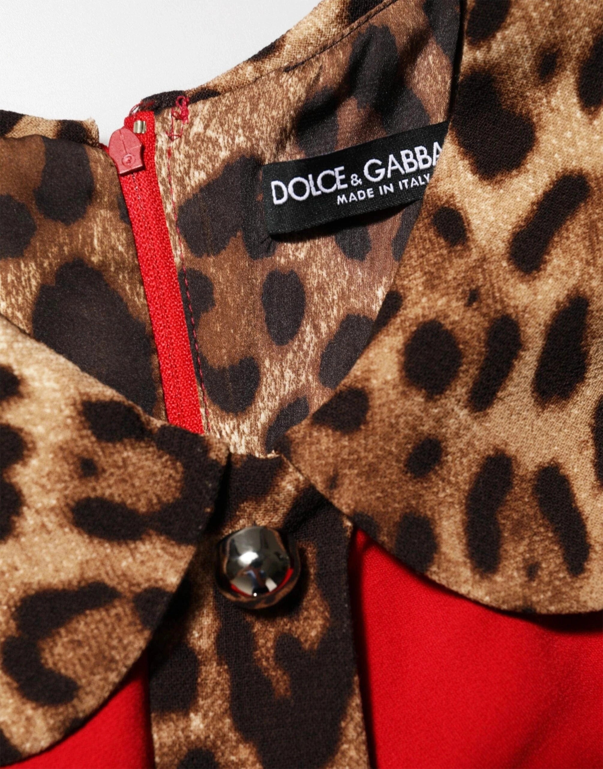 Dolce
Gabbana Leopard-Print Short Cady Dress