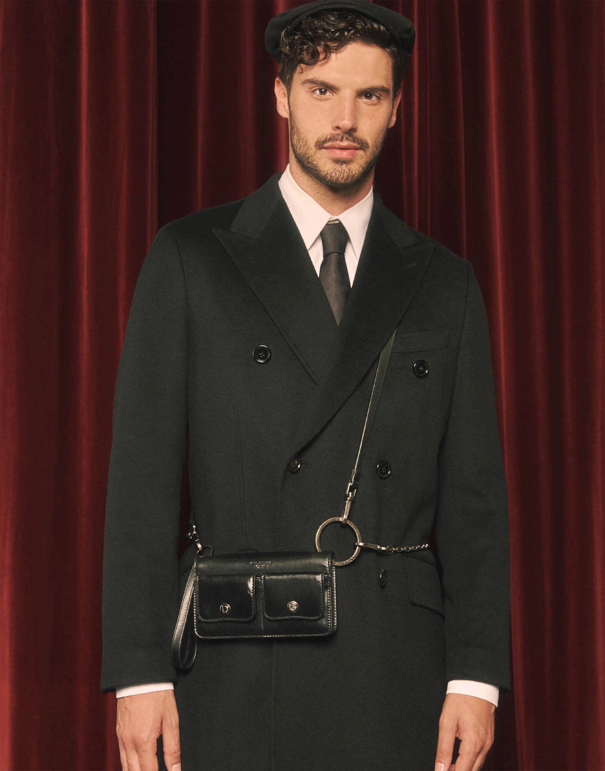 Dolce
Gabbana Logo-Embossed Crossbody Leather Bag