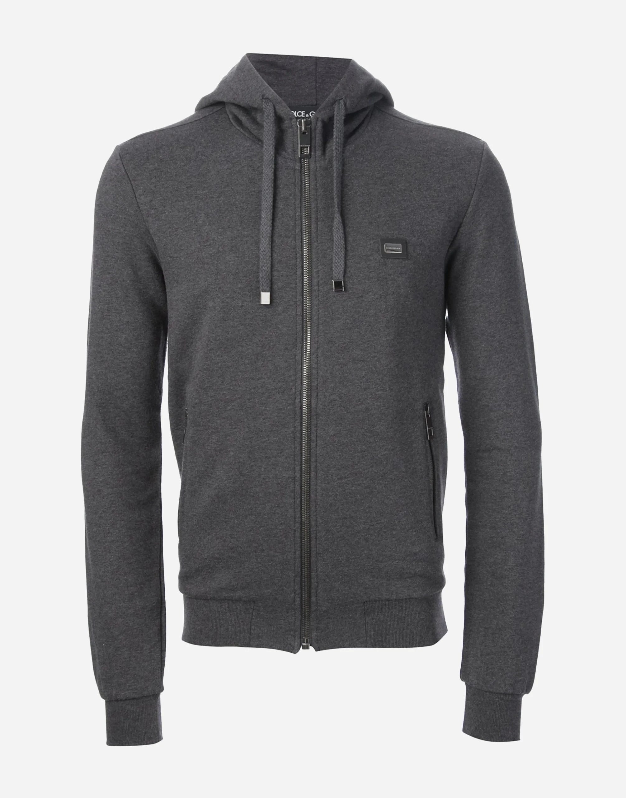 Dolce 
Gabbana Logo Plaque Drawstring Hoodie