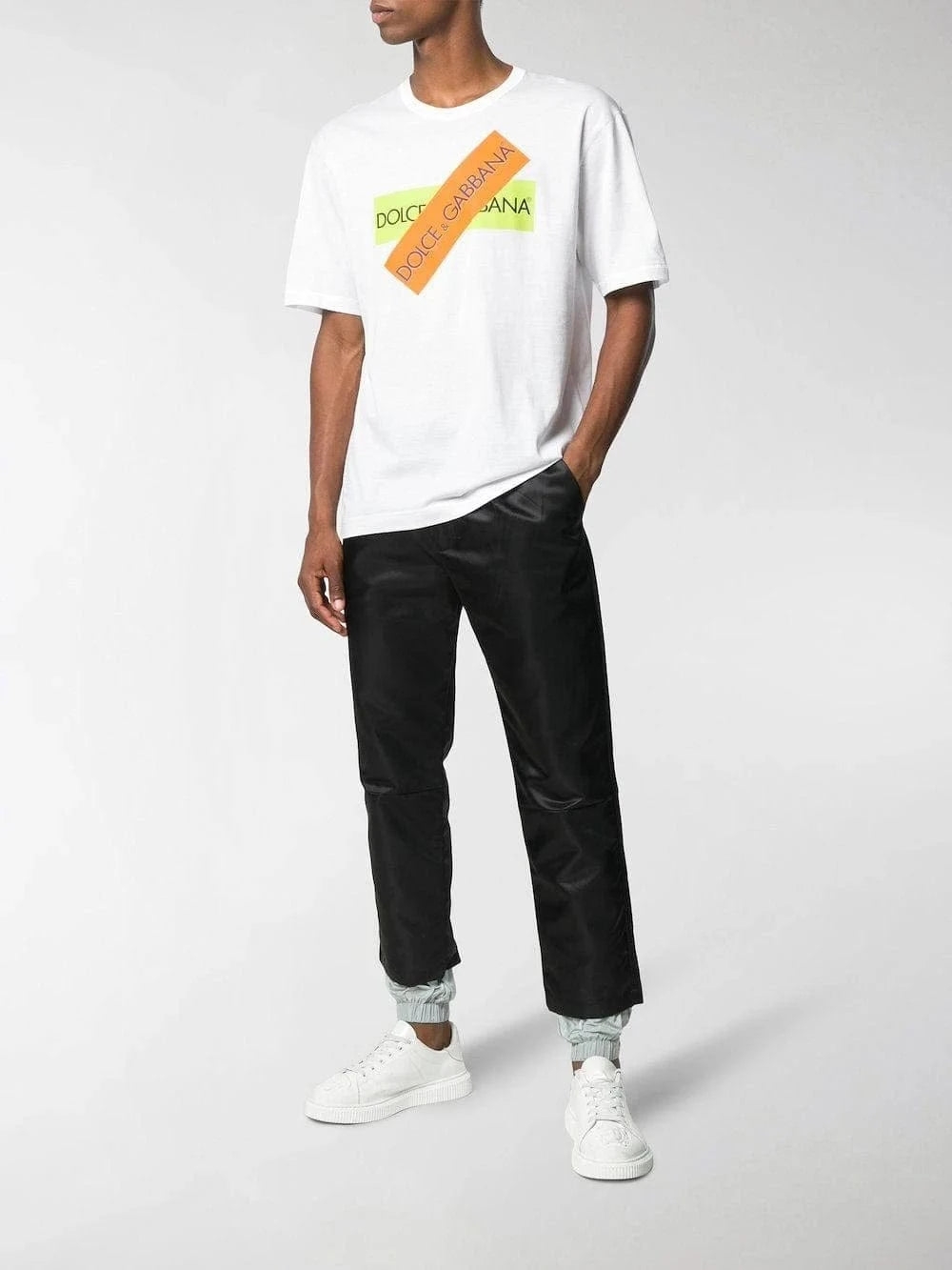 Dolce 
Gabbana Logo Tape Cotton T-Shirt