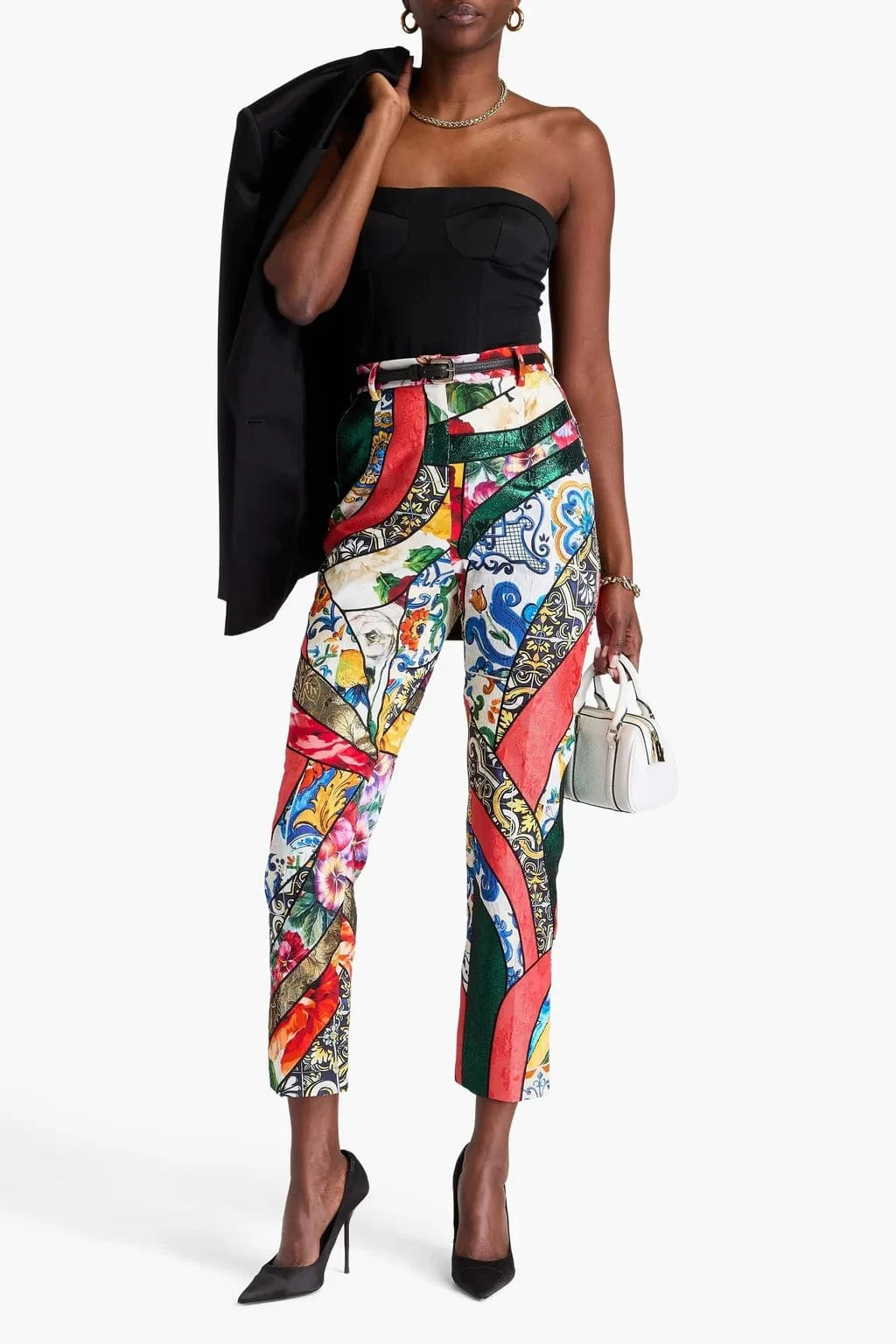Dolce
Gabbana Patchwork Jacquard Trousers