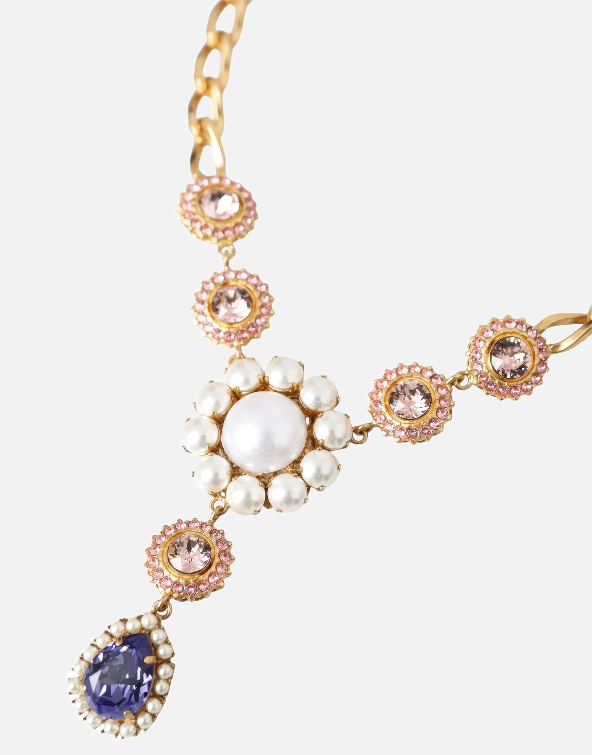Dolce
Gabbana Pearl And Crystal Embellished Necklace