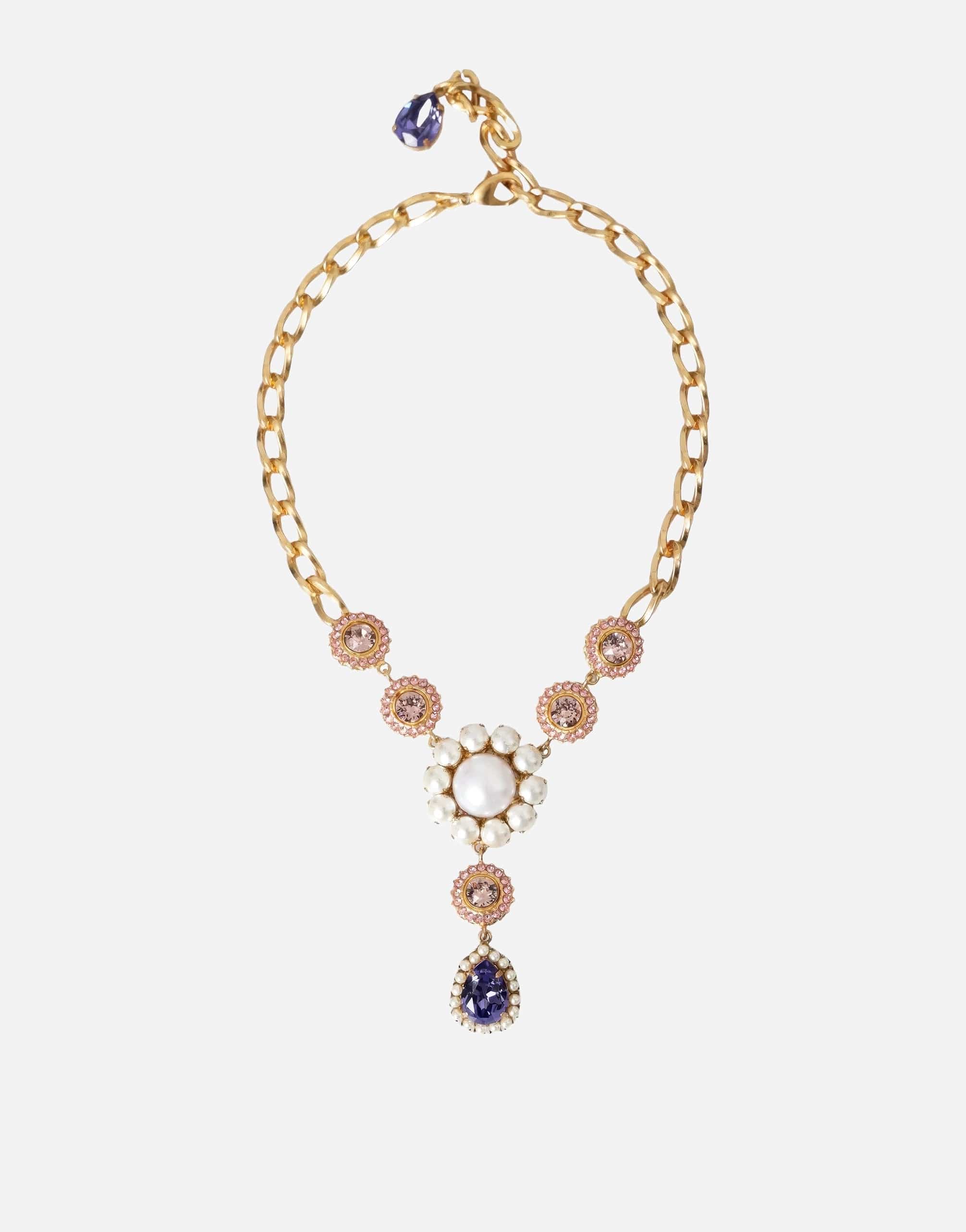 Dolce
Gabbana Pearl And Crystal Embellished Necklace