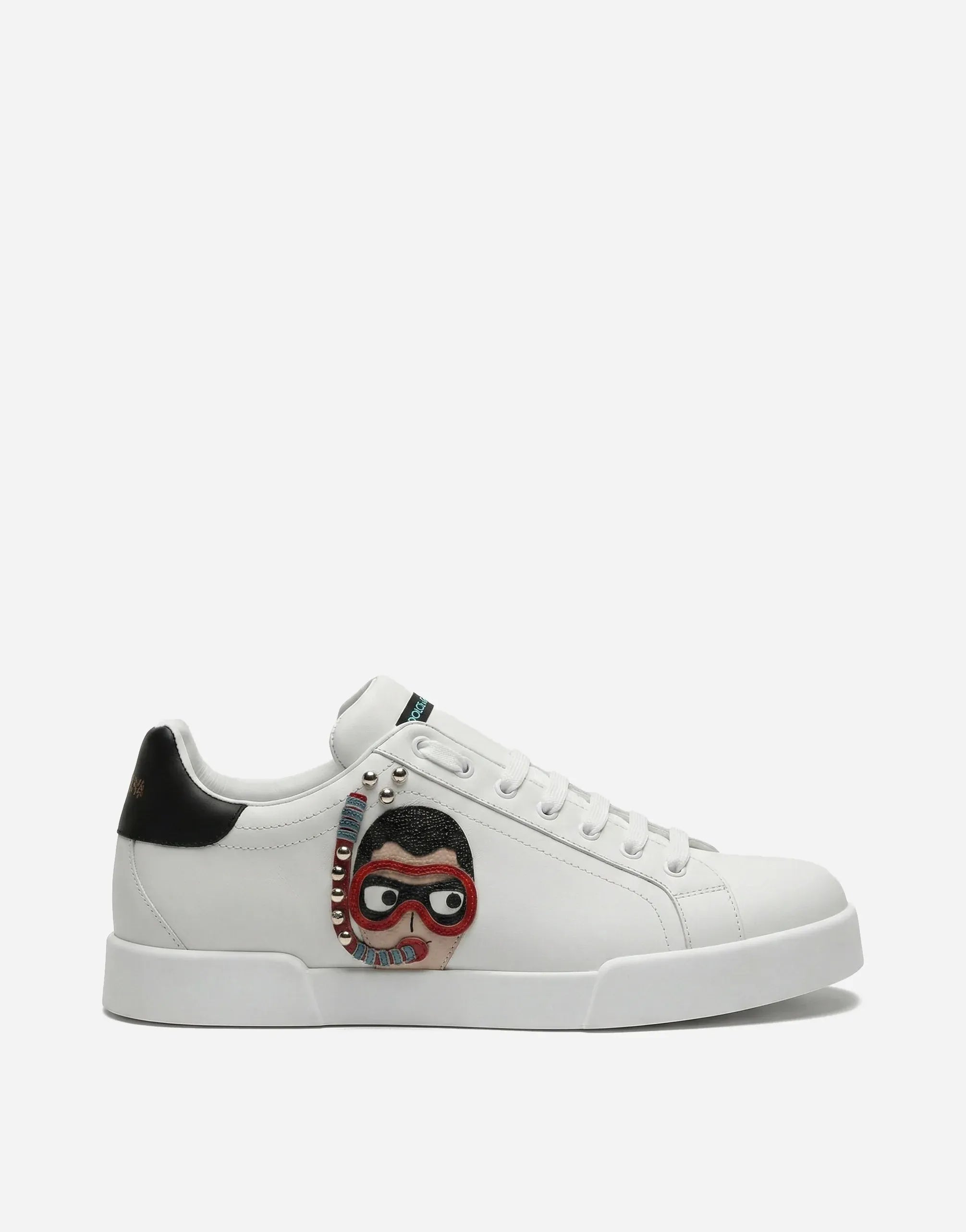 Dolce
Gabbana Portofino Designers Patch Leather Sneakers