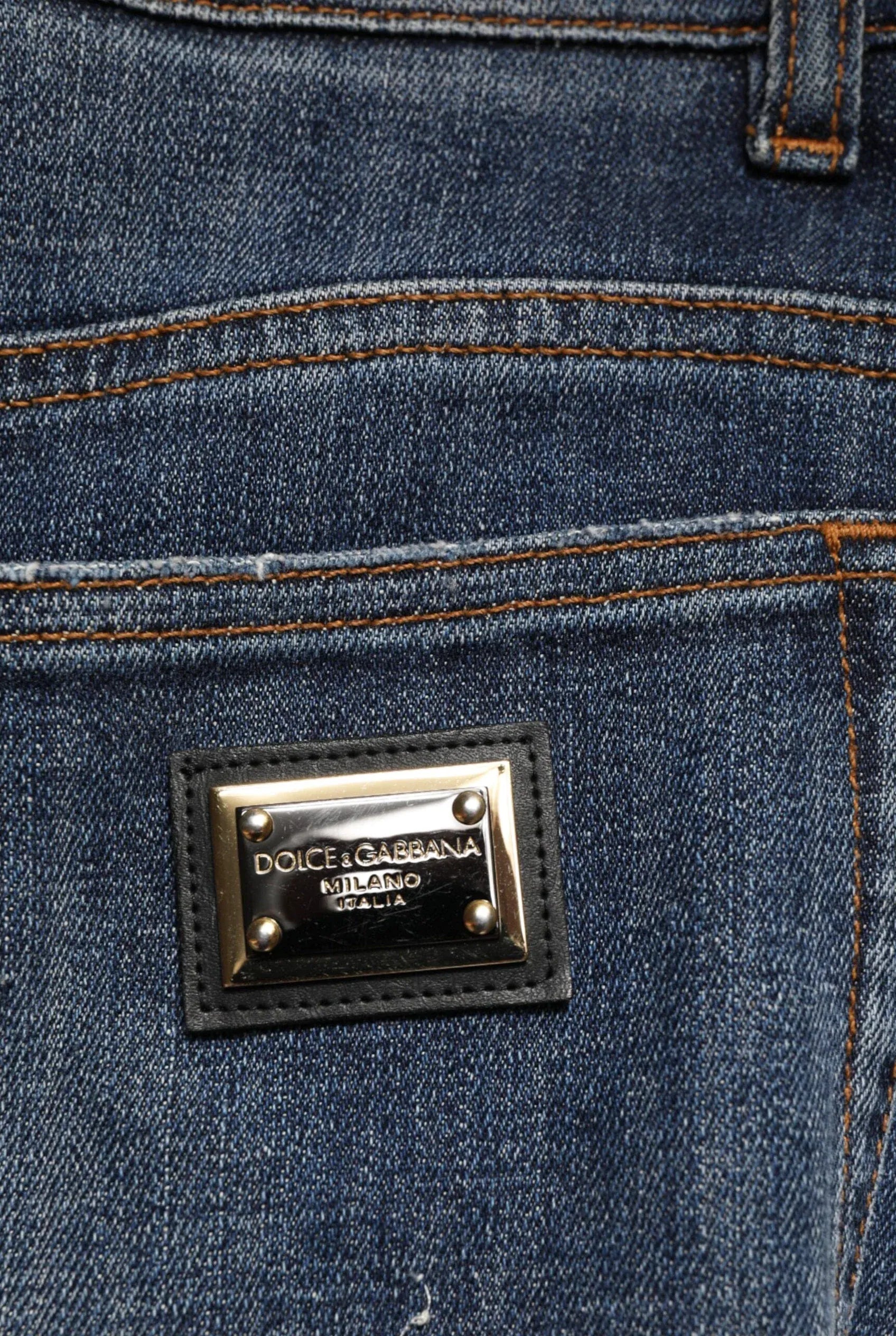 Dolce
Gabbana Runway Amber Rhinestone And Pins Embellished Jeans