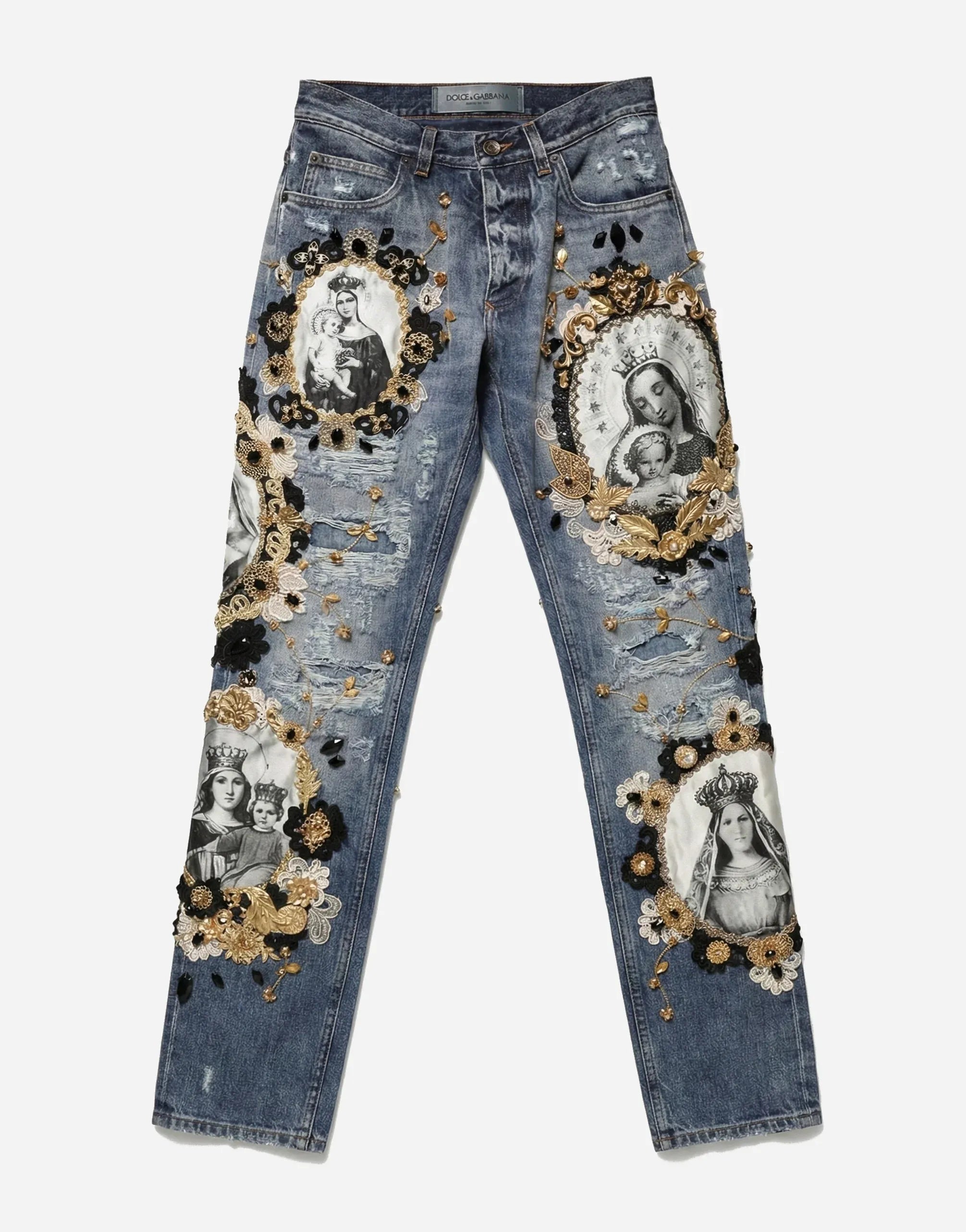 Dolce
Gabbana Runway Madonna Embellished Jeans