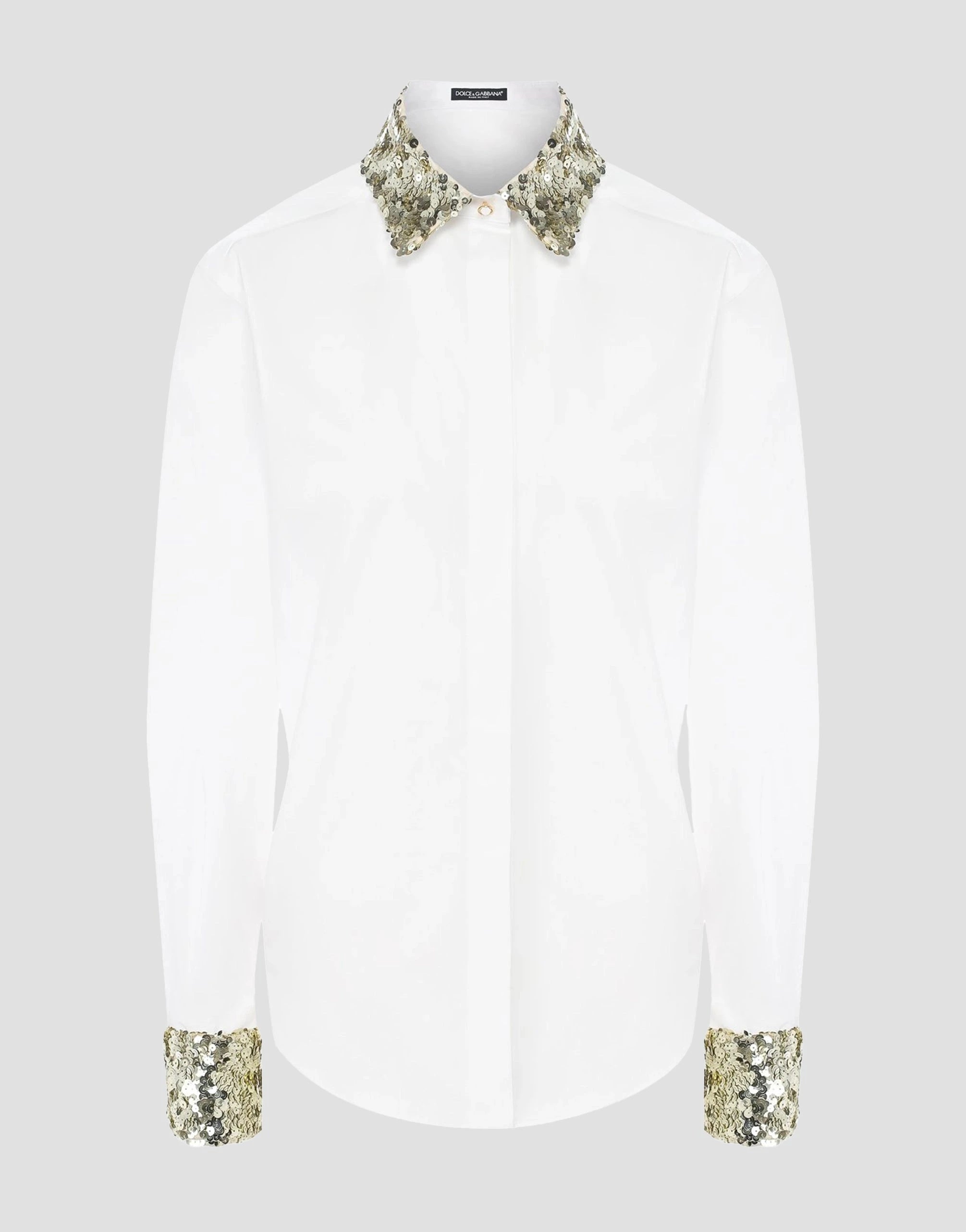 Dolce
Gabbana Sequin-Embellished Poplin Shirt