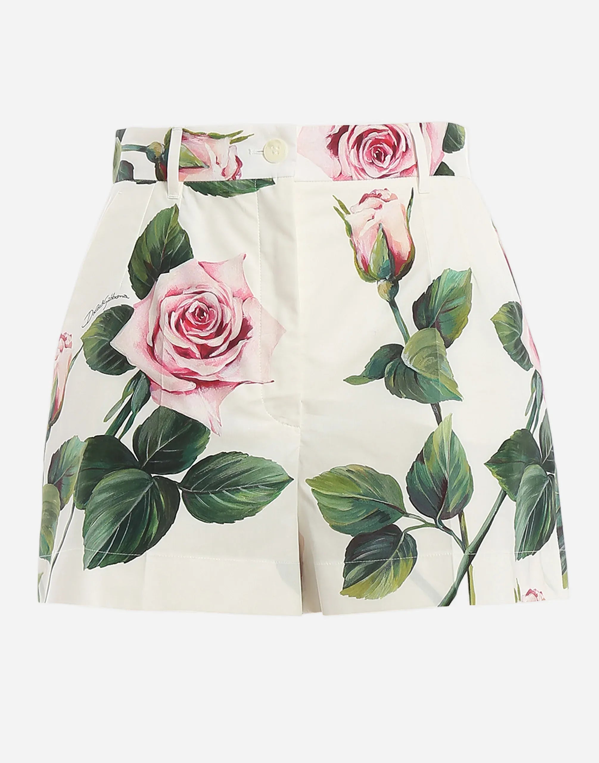 Dolce
Gabbana Tropical Rose-Printed Shorts