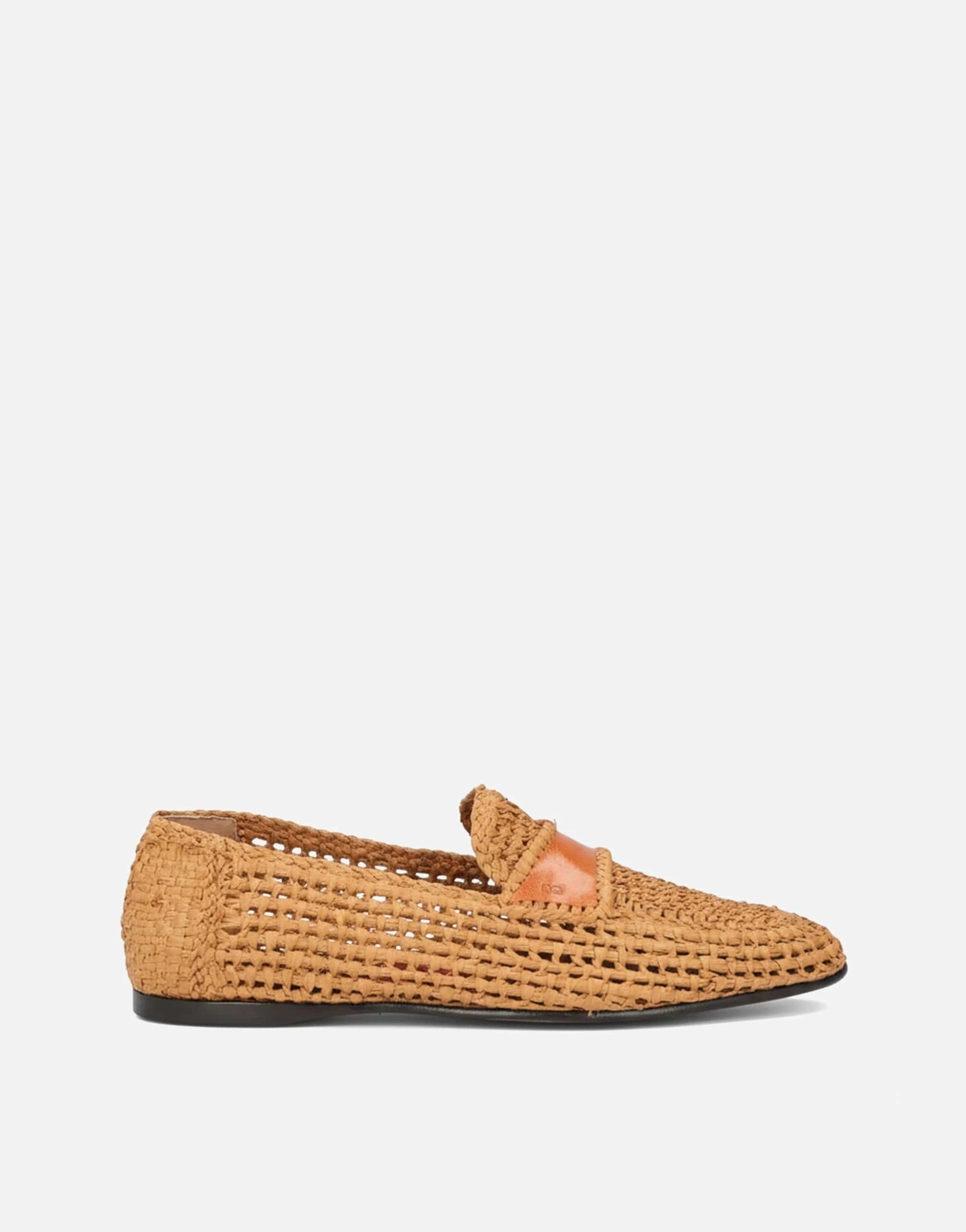 Dolce
Gabbana Woven Raffia Slip-On Loafers