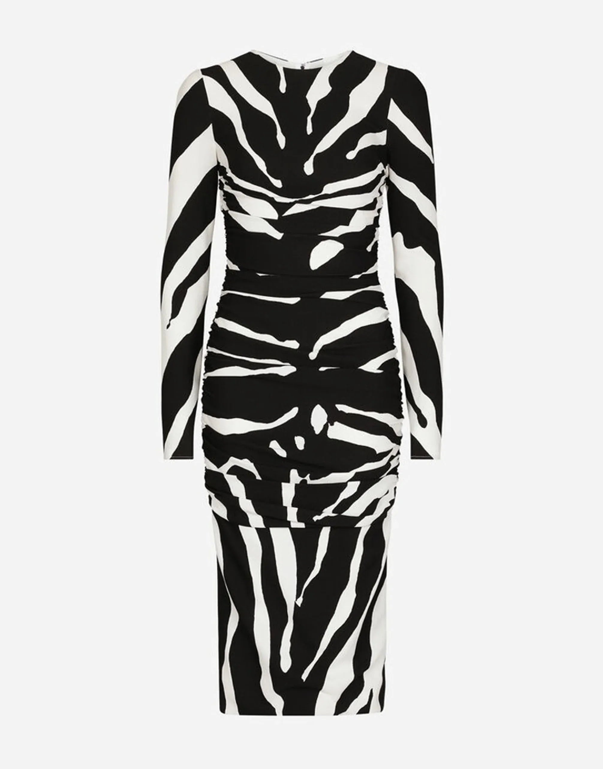 Dolce
Gabbana Zebra-Print Cady Midi Dress