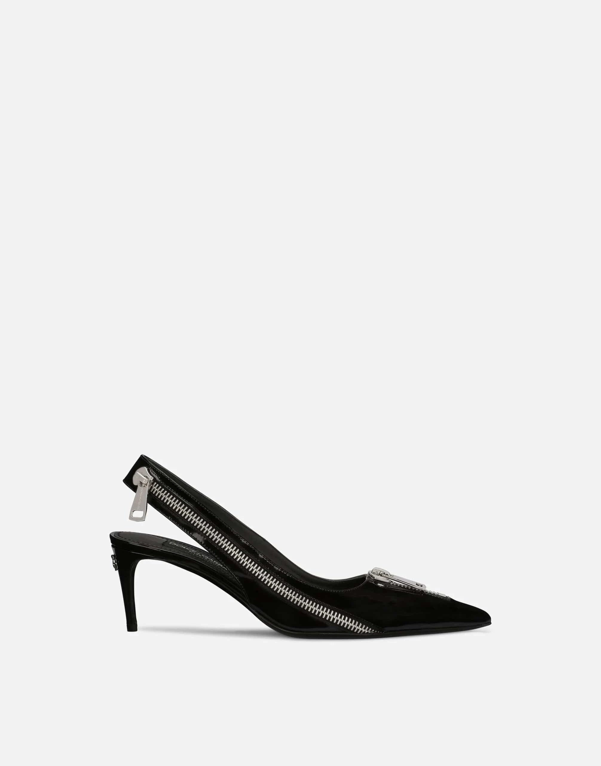 Dolce 
Gabbana Zipper-Embellished Leather Slingbacks