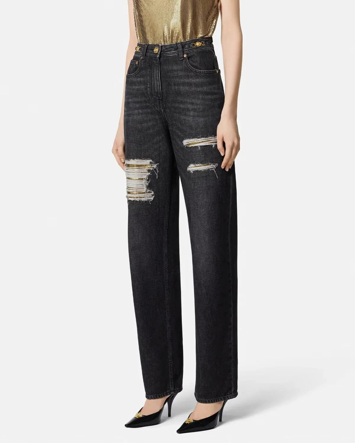Versace Metal Mesh Jeans