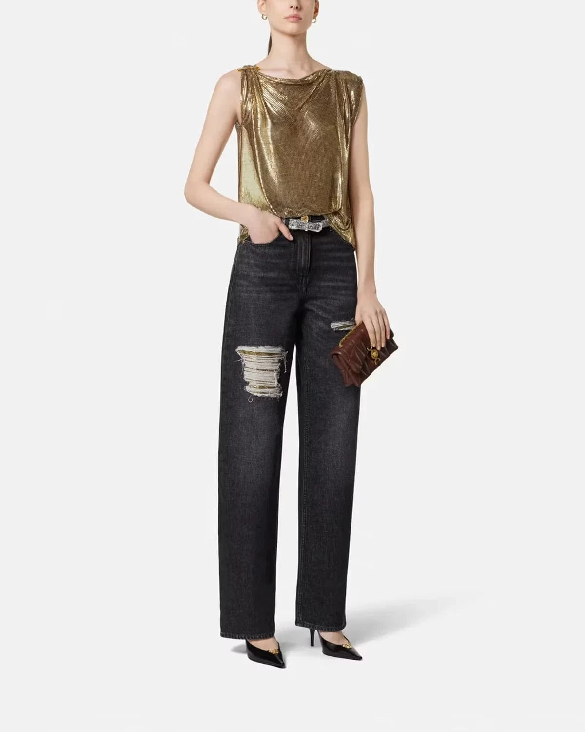 Versace Metal Mesh Jeans