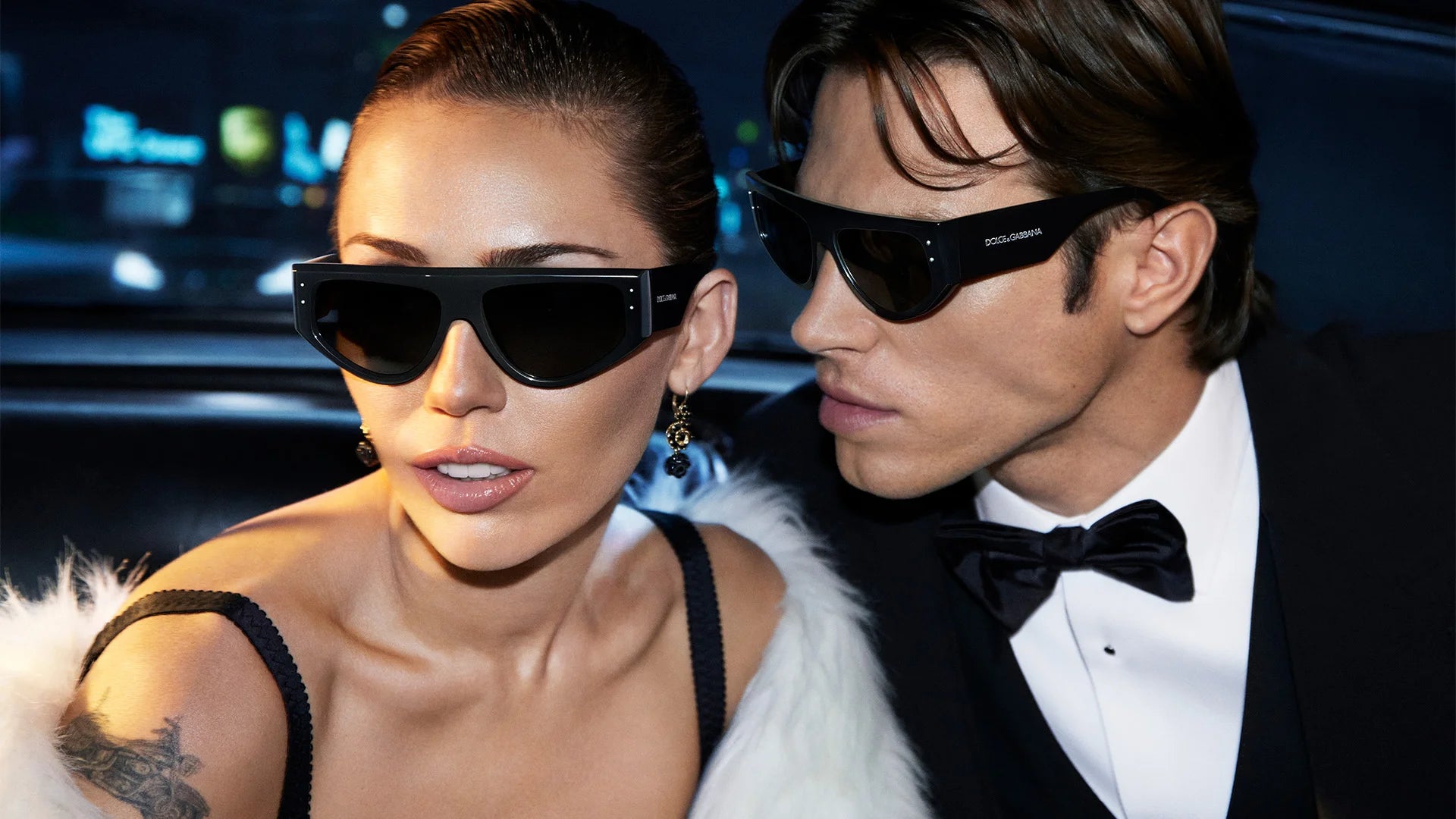 Dolce 
Gabbana Eyewear Fall/Winter 2024 Campaign featuring Miley Cyrus and Matthew Noszka