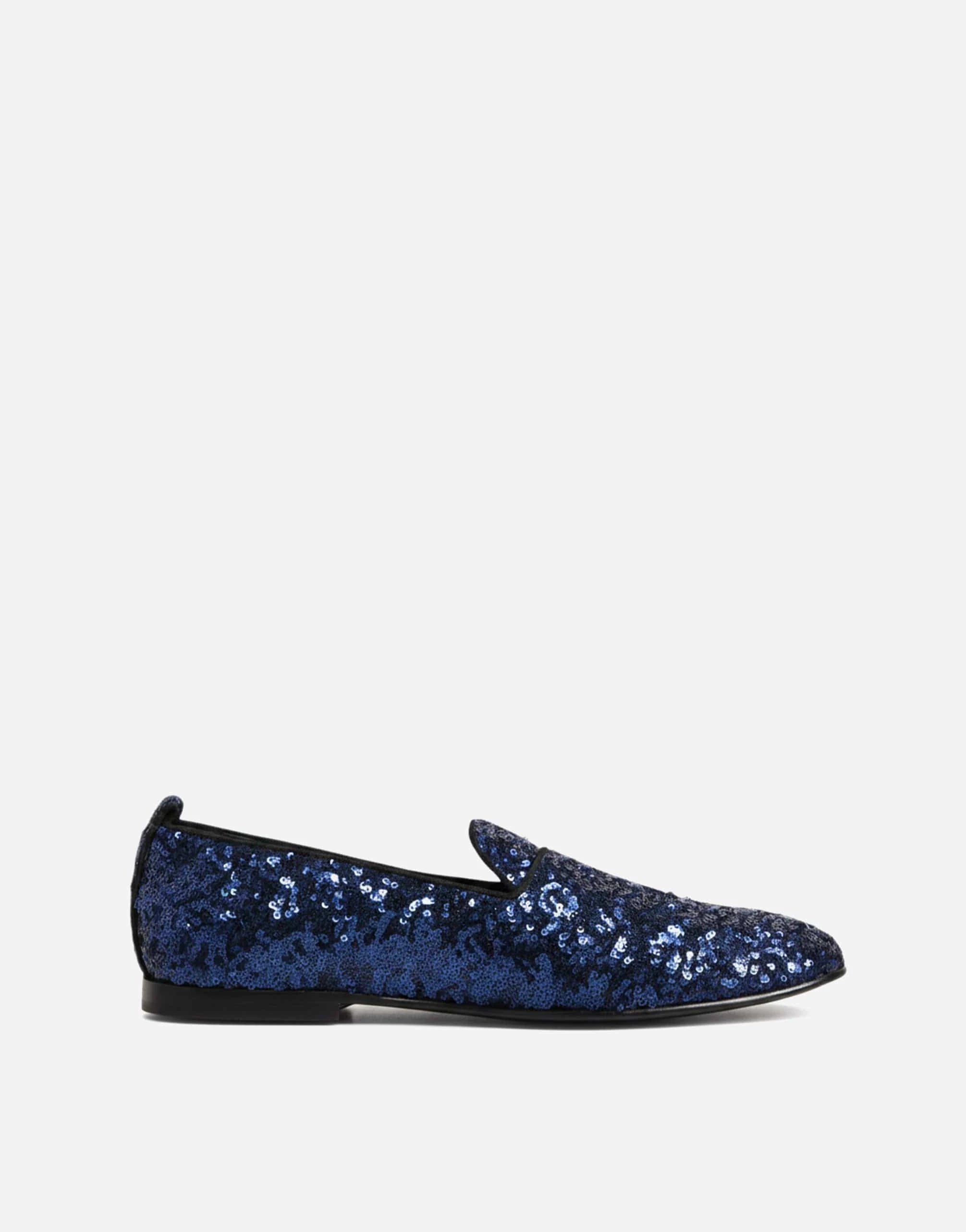 Sequined Blue Loafers