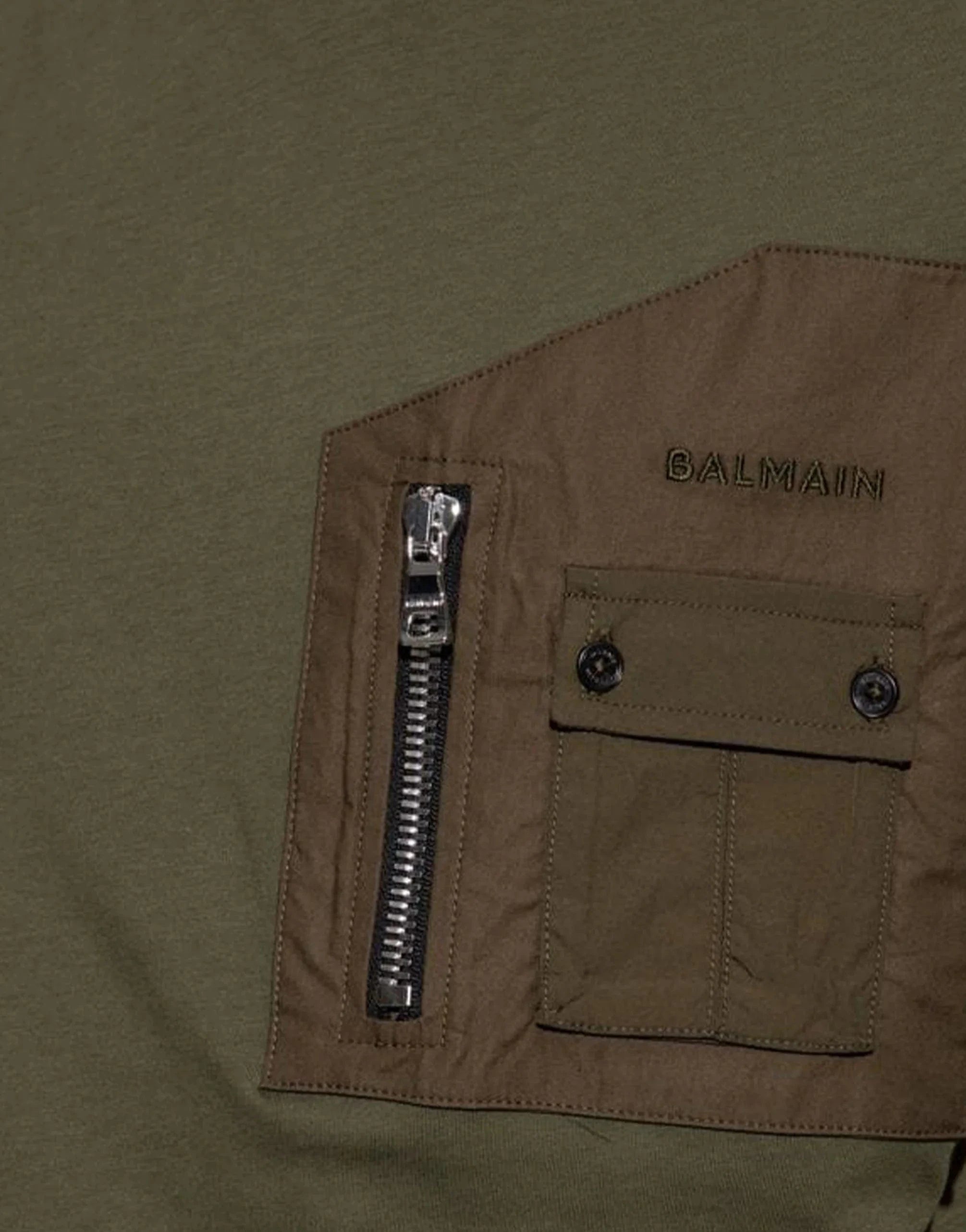 Balmain Zip Chest Pocket T-Shirt