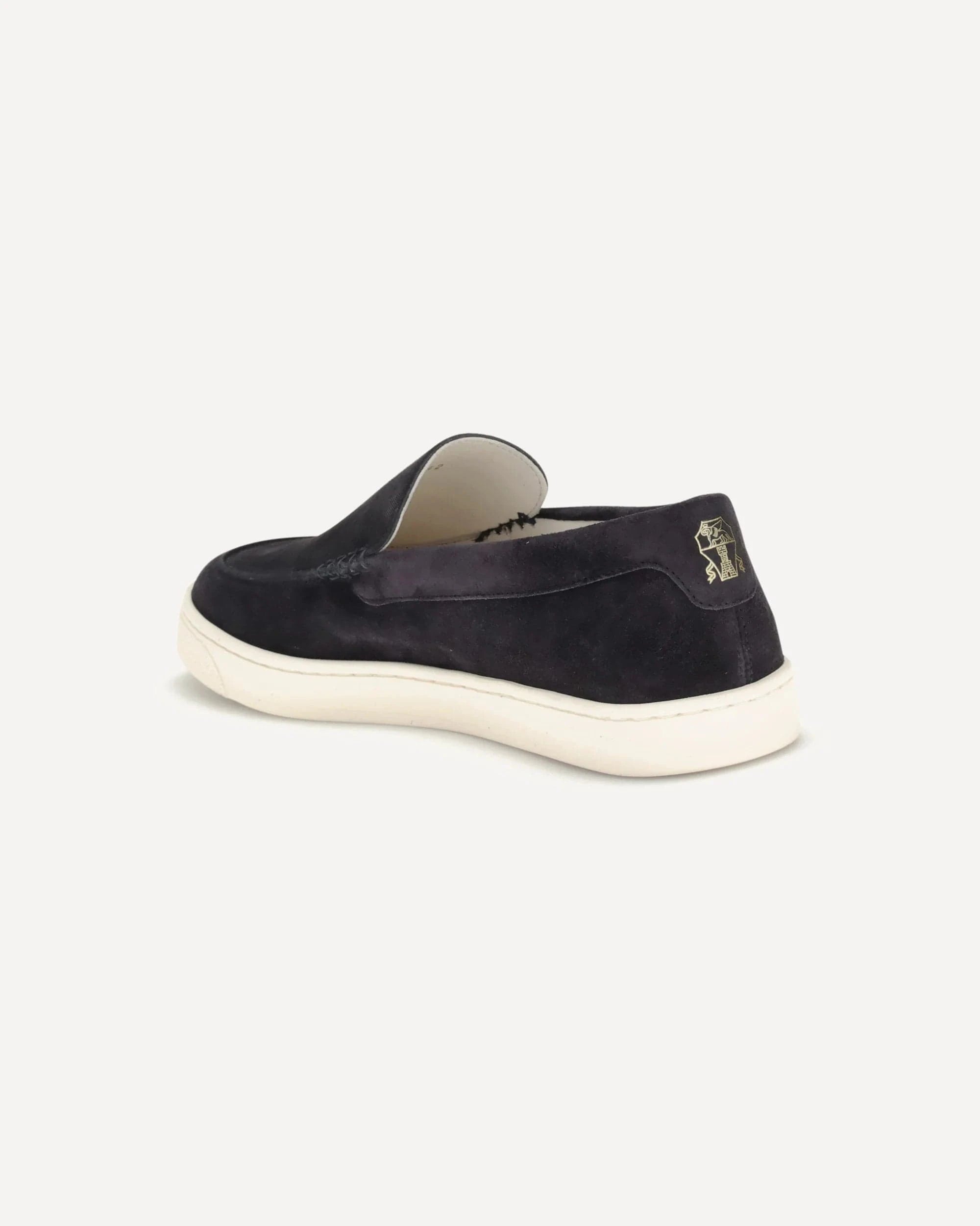 Brunello Cucinelli Black Chevron-Effect Suede Loafers