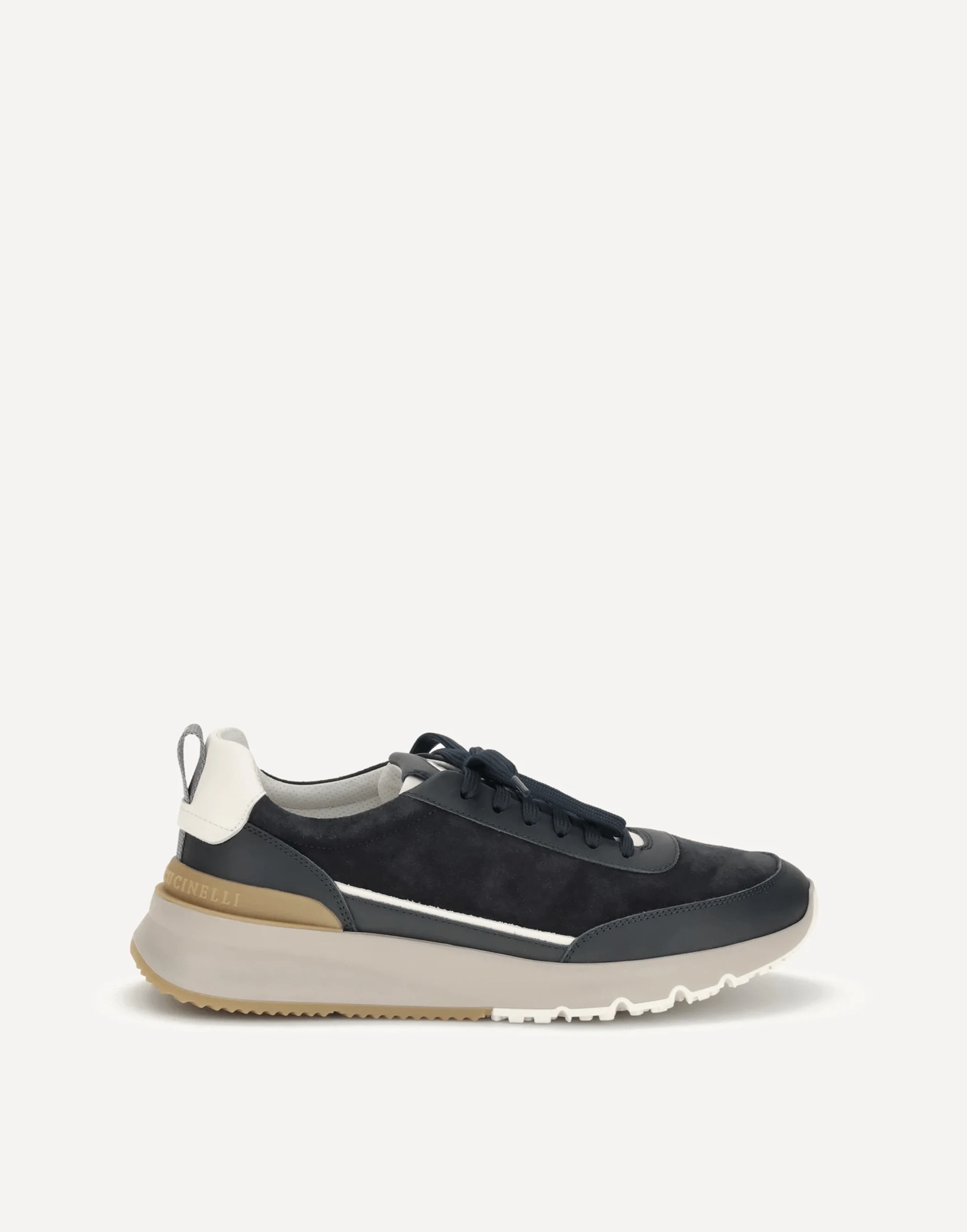 Brunello Cucinelli Black Washed Suede Leather Sneakers