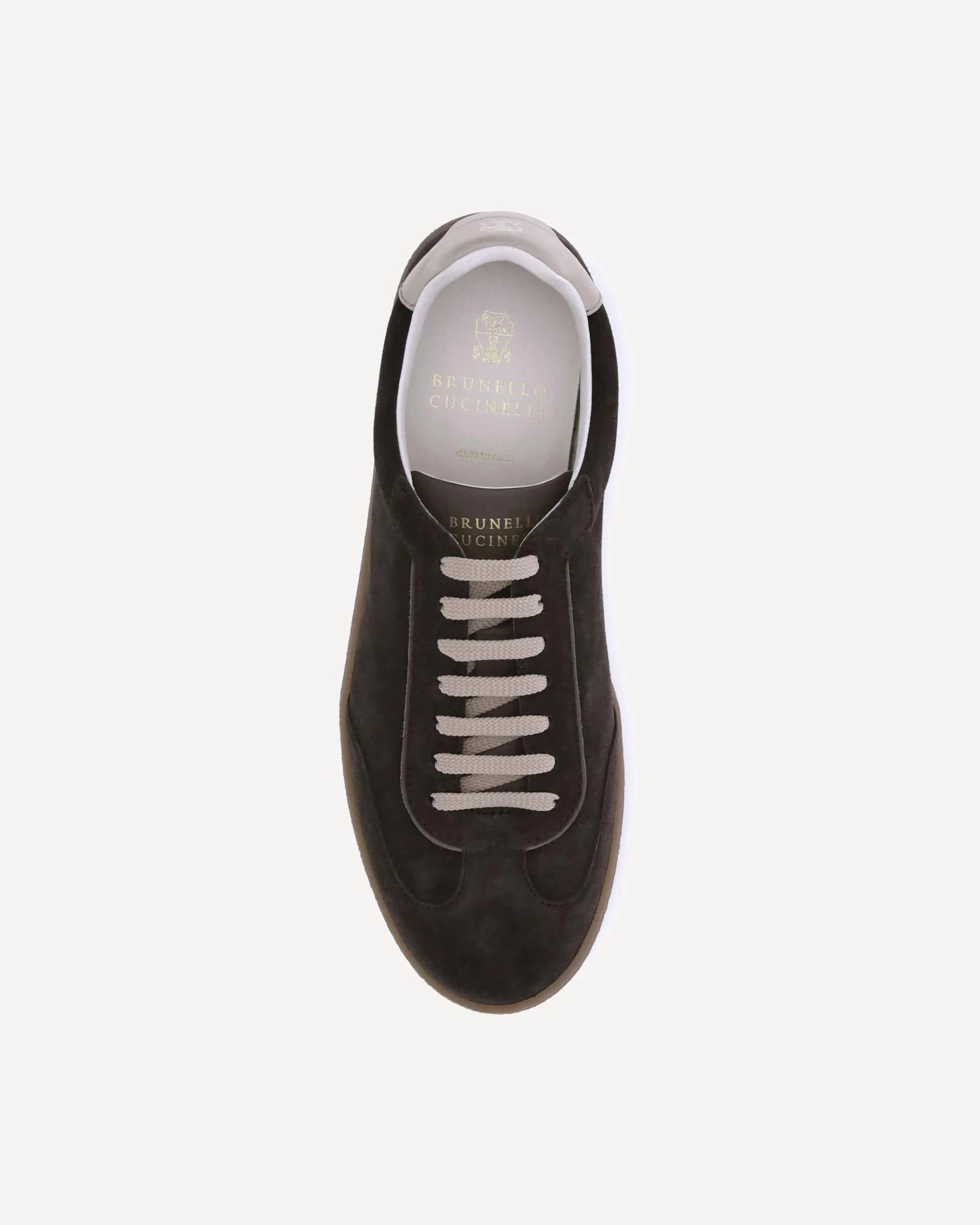 Brunello Cucinelli Black Washed Suede Sneakers