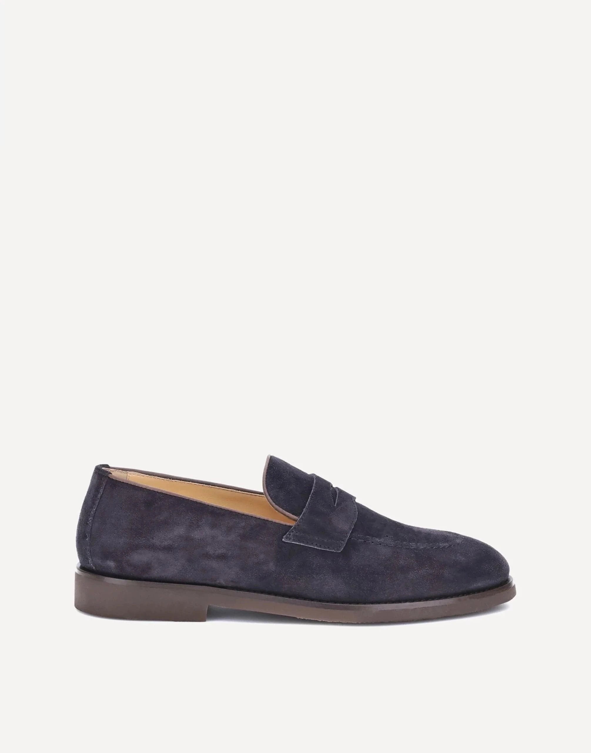 Brunello Cucinelli Blue Suede Loafers