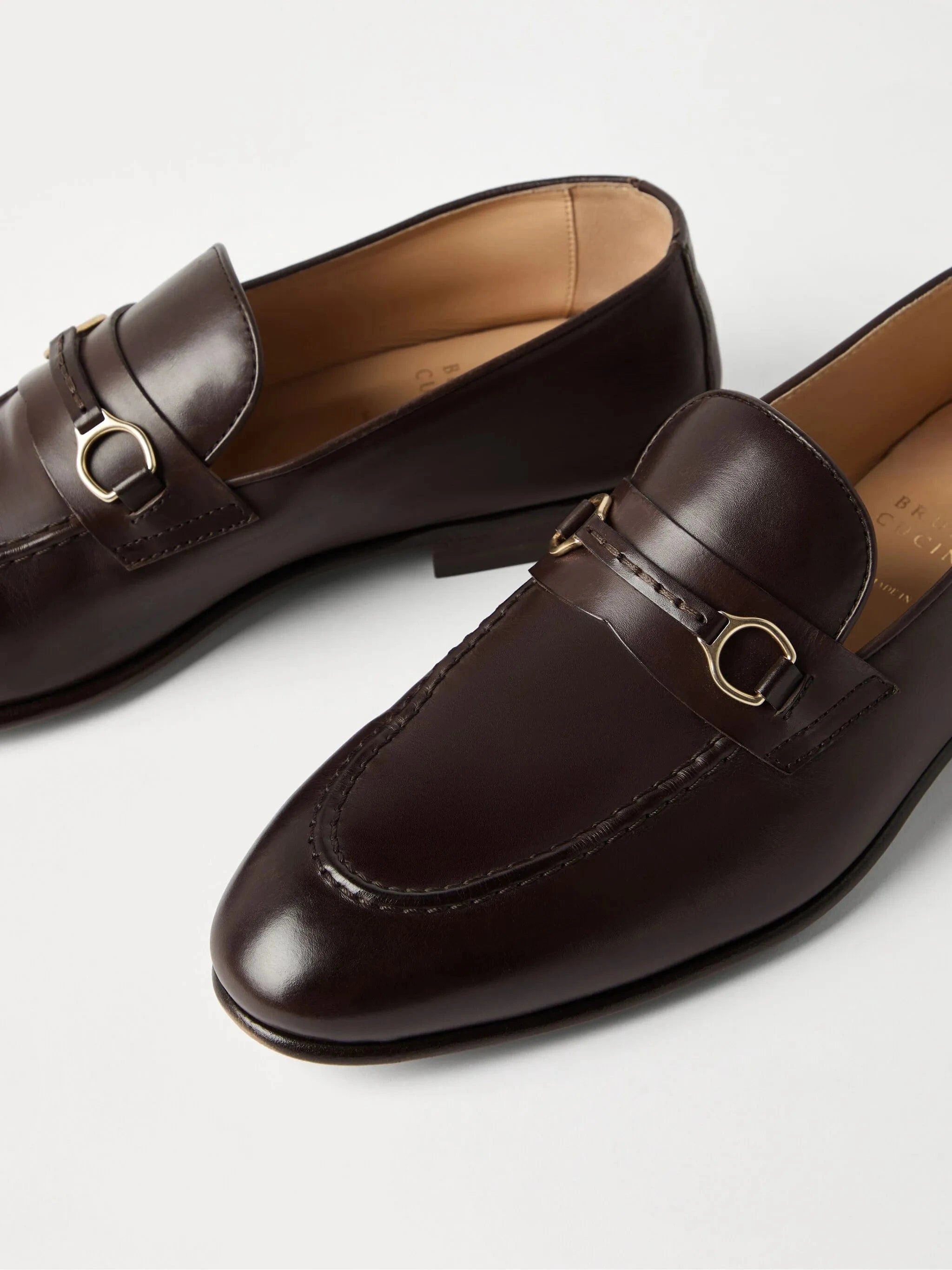 Brunello Cucinelli Brown Leather Loafers
