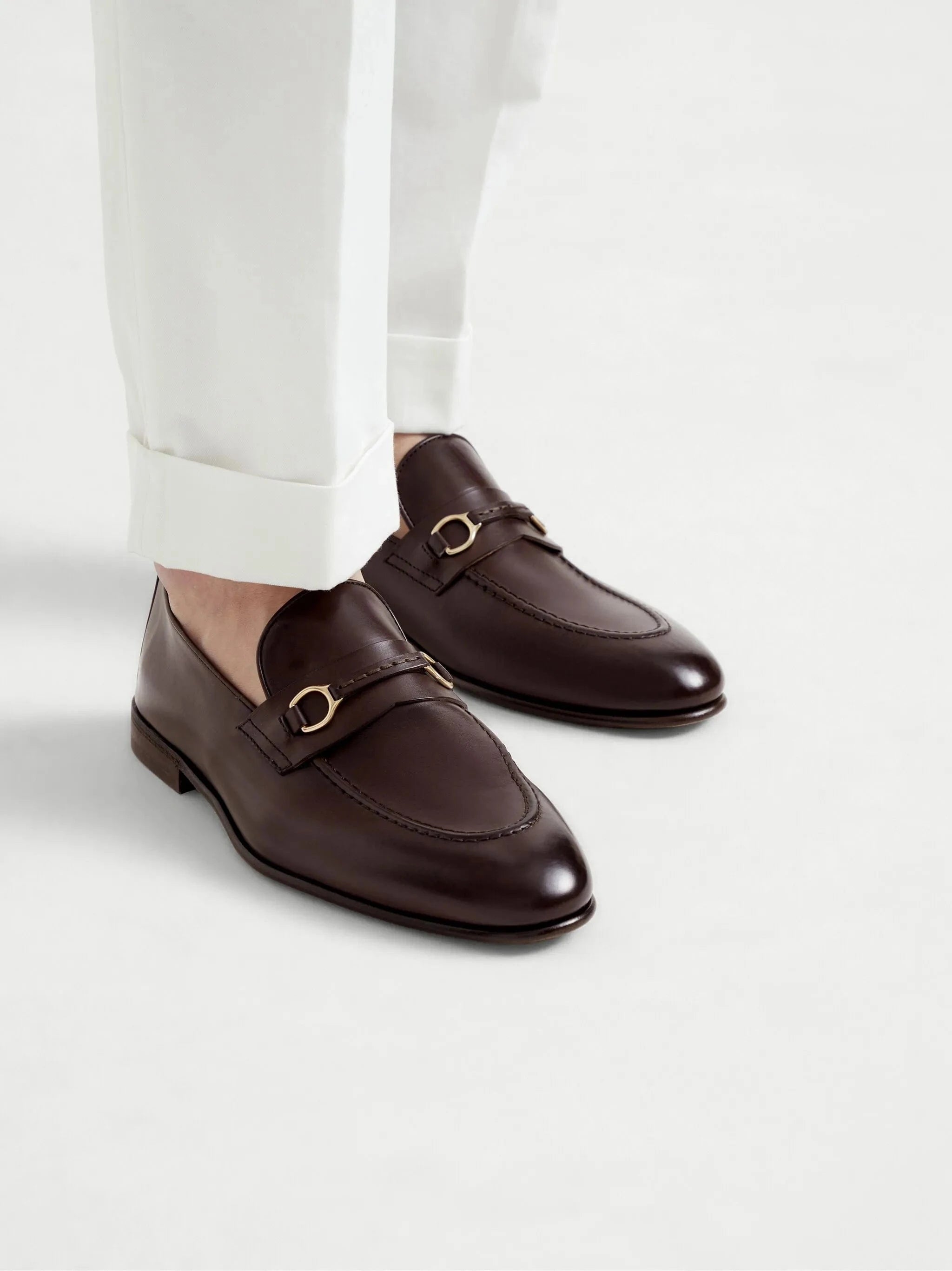 Brunello Cucinelli Brown Leather Loafers