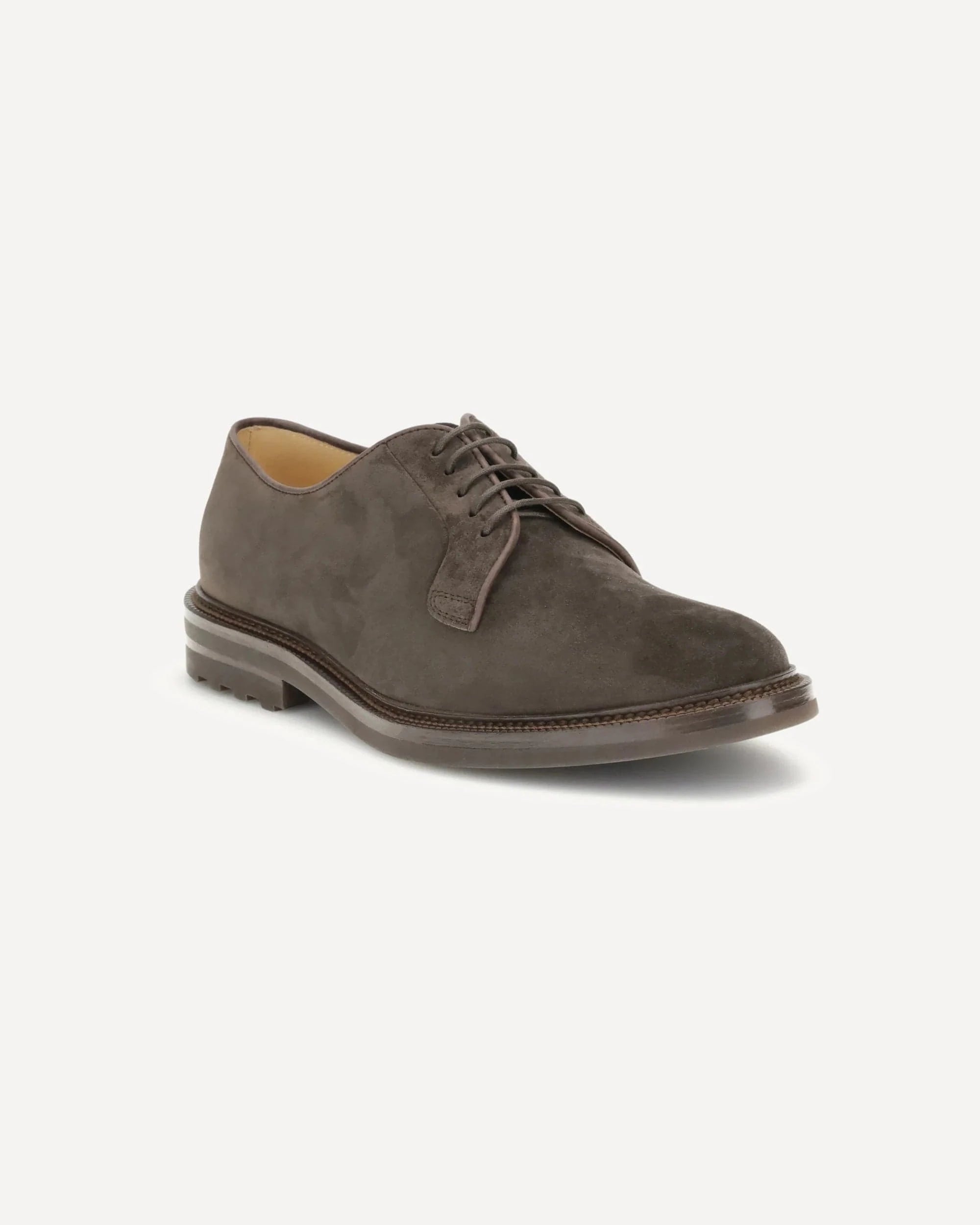 Brunello Cucinelli Brown Suede Derby Shoes
