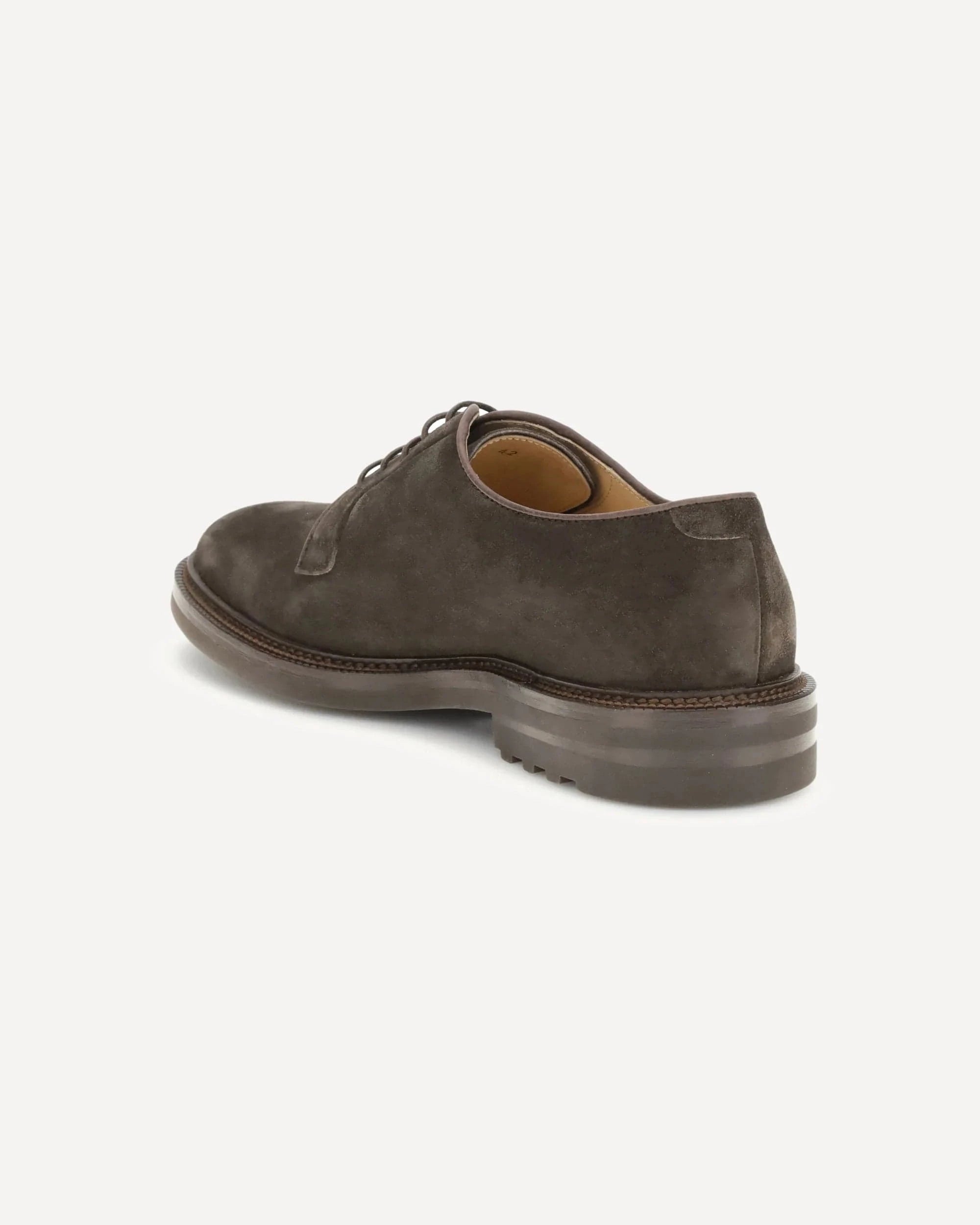 Brunello Cucinelli Brown Suede Derby Shoes