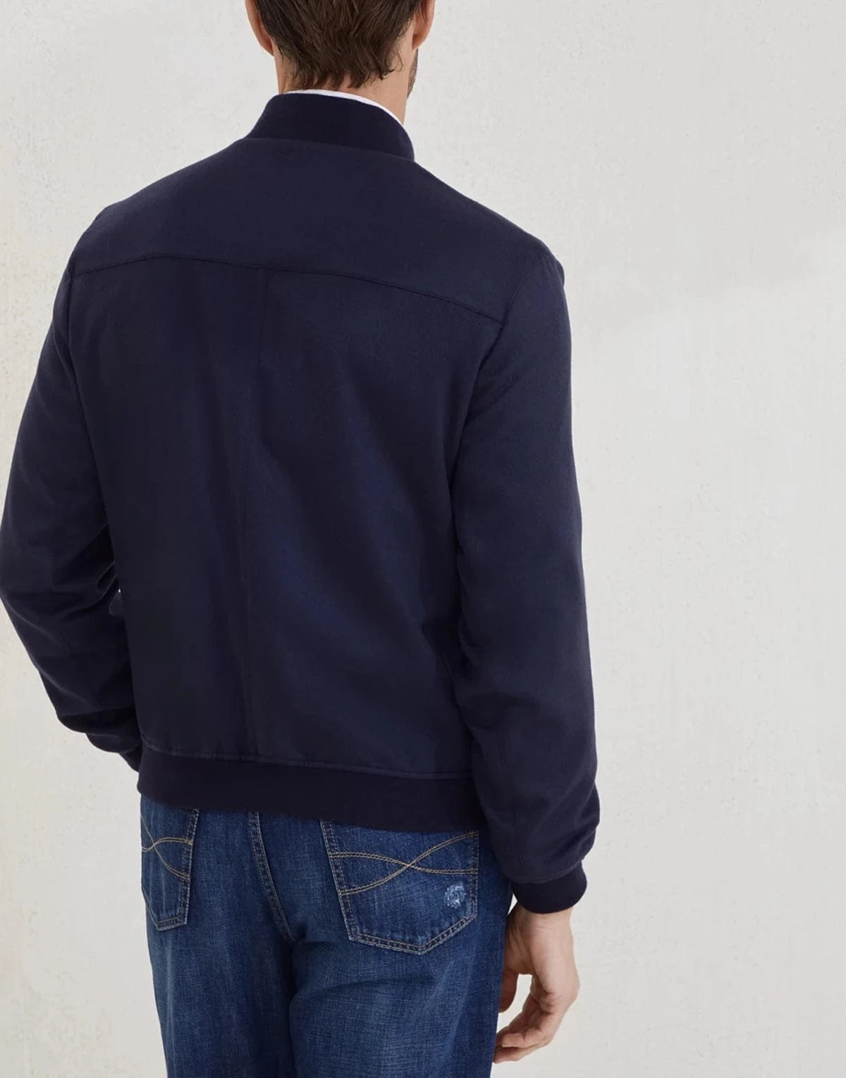 Brunello Cucinelli Cashmere Flannel Bomber Jacket