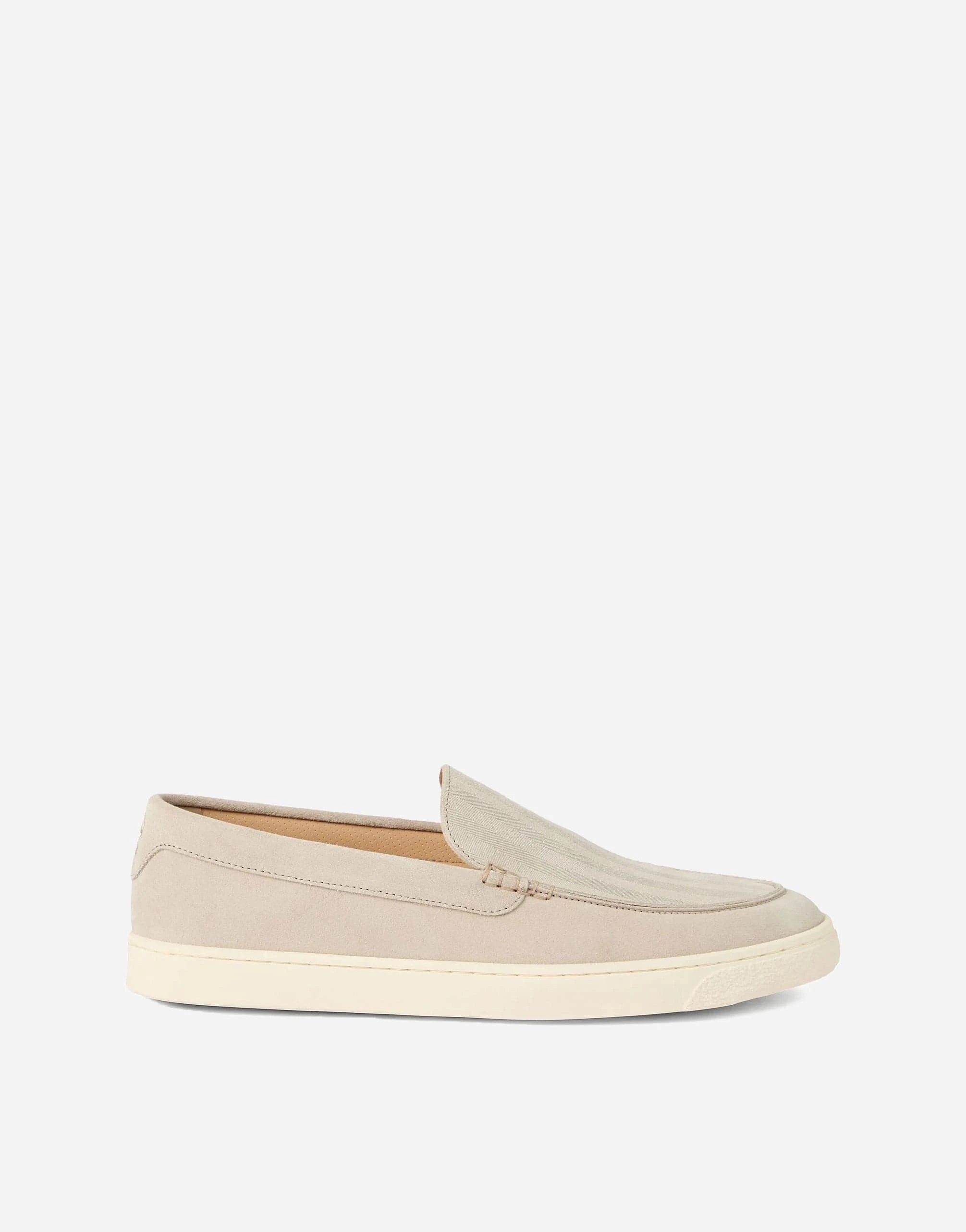Brunello Cucinelli Chevron-Effect Suede Loafers