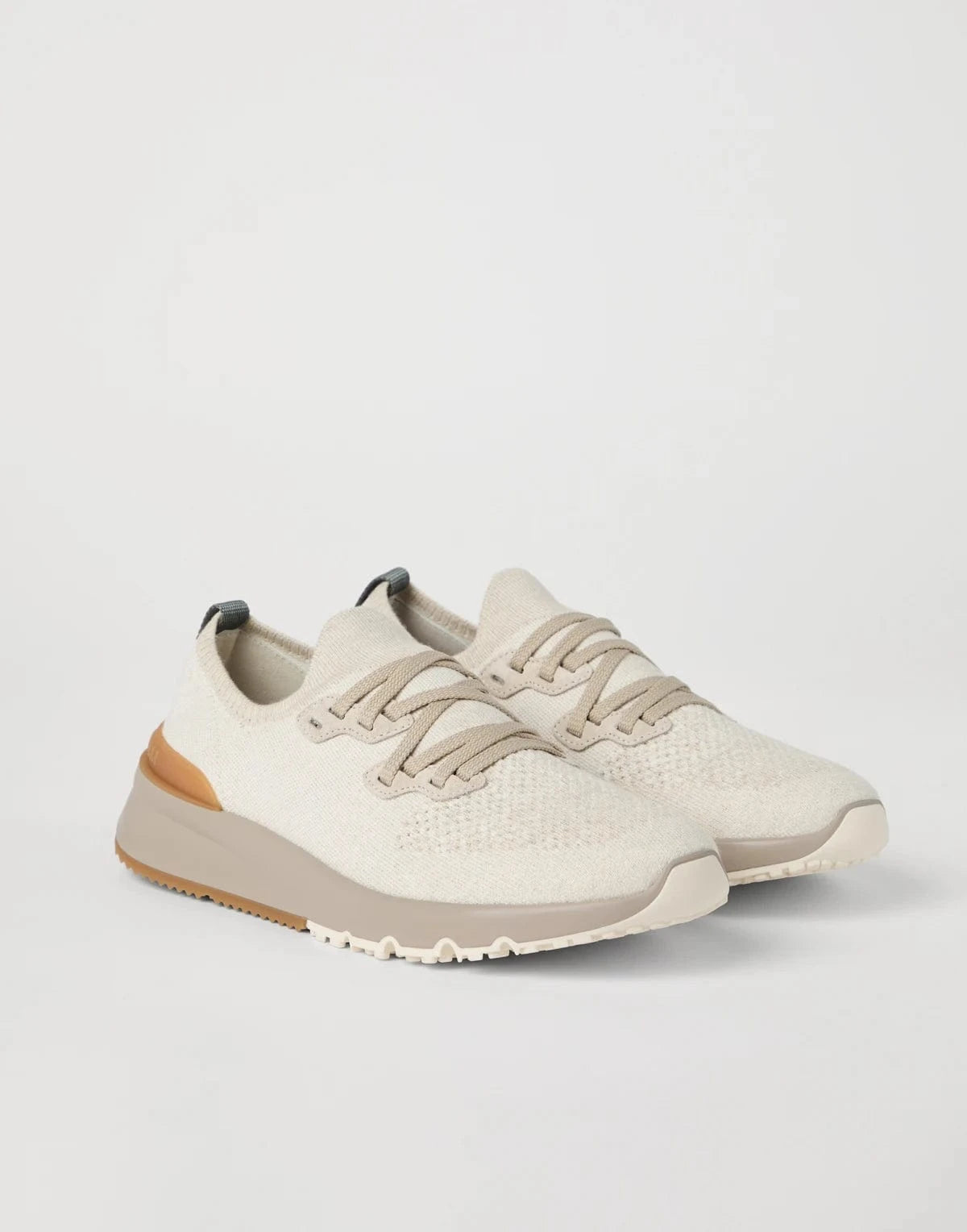 Brunello Cucinelli Cotton Chiné Knit Sneakers