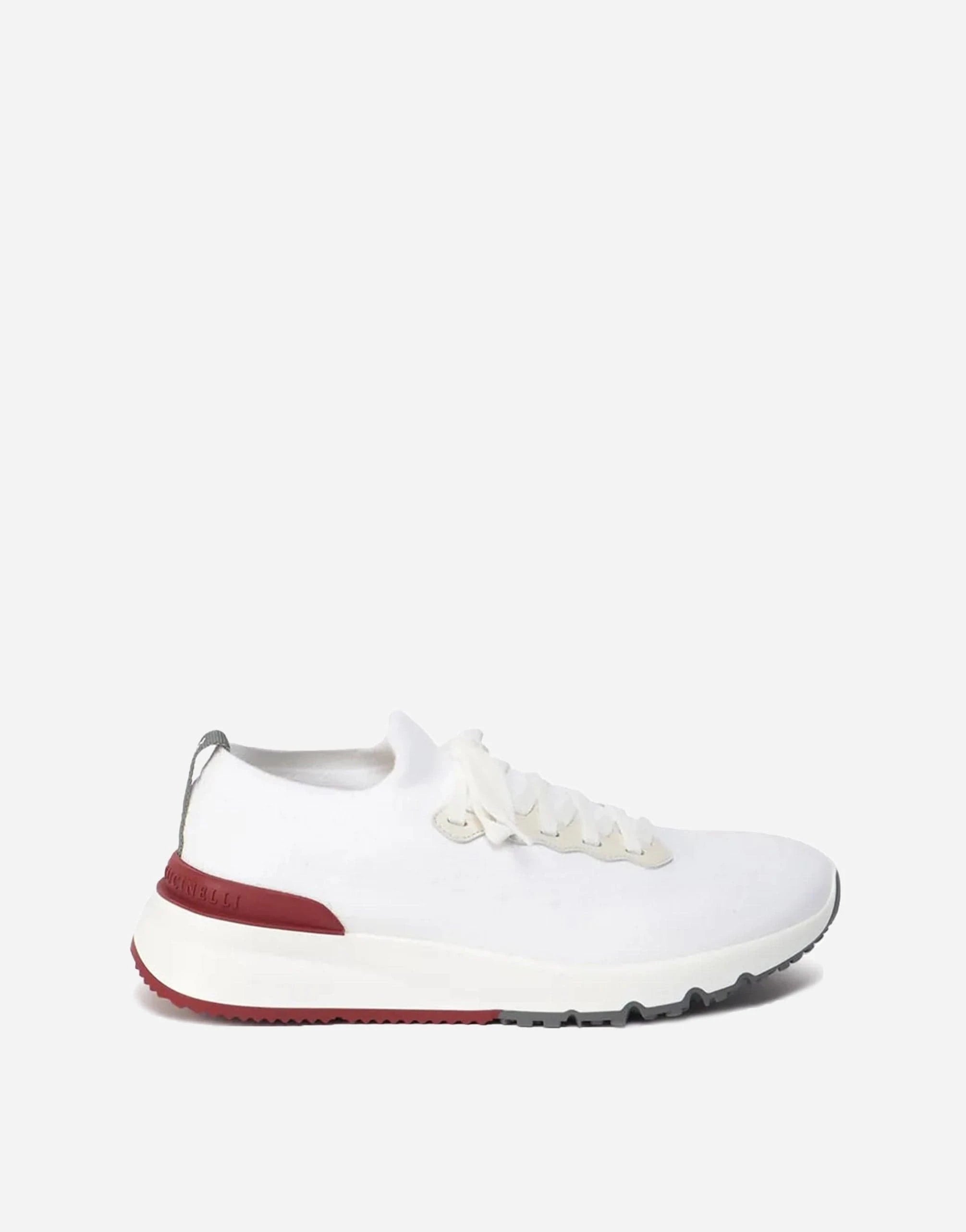 Brunello Cucinelli Cotton Knit Leather Sneakers