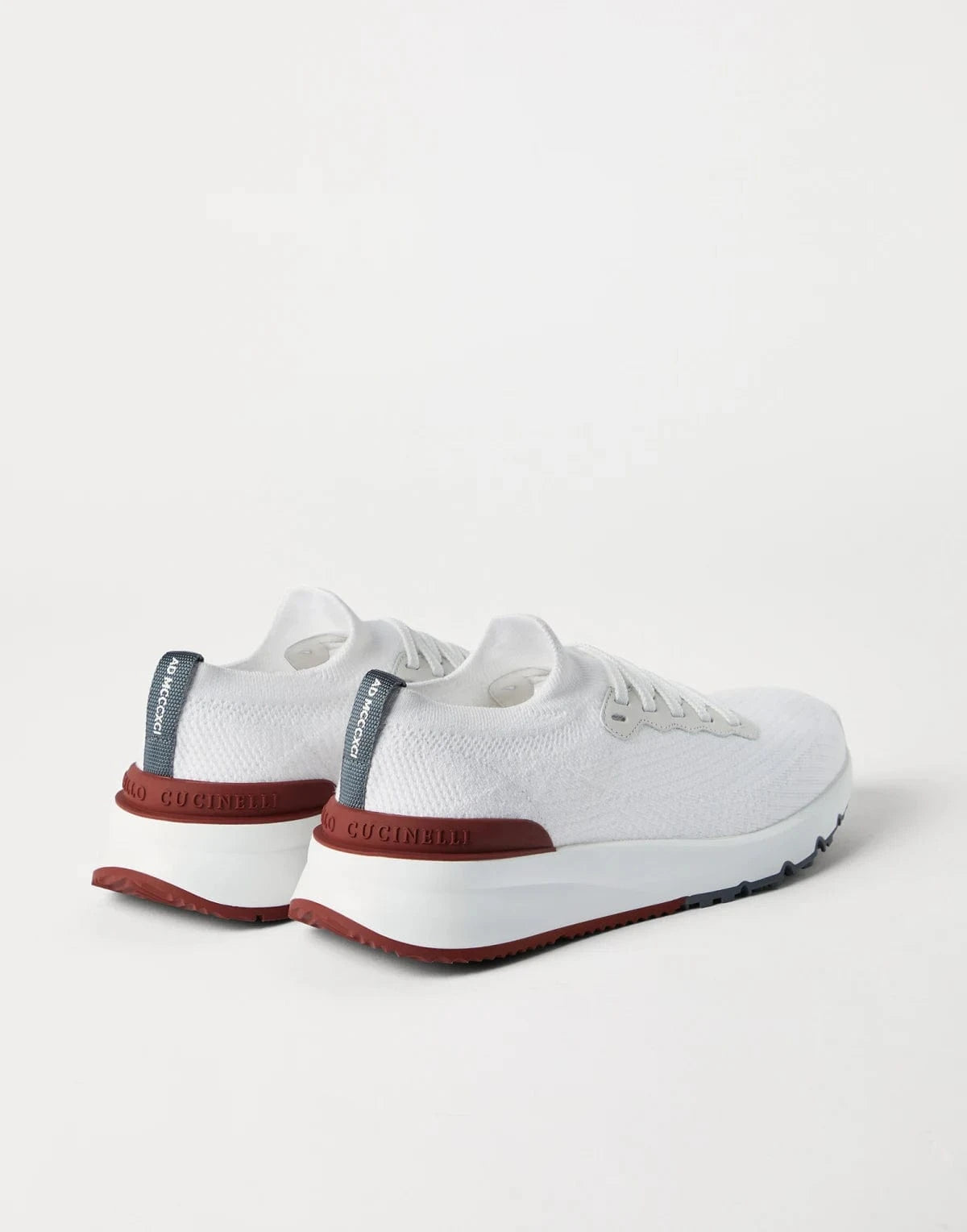Brunello Cucinelli Cotton Knit Leather Sneakers