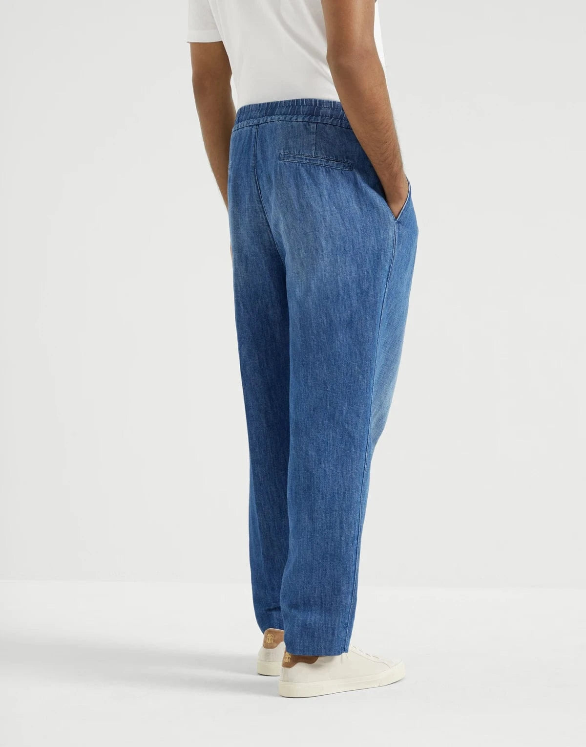 Brunello Cucinelli Cotton-Linen Blend Drawstring Jeans