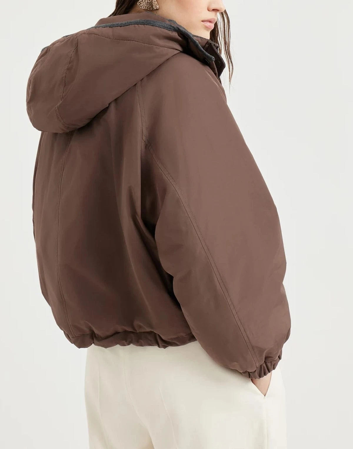 Brunello Cucinelli Cotton Water-Resistant Taffeta Cropped Jacket