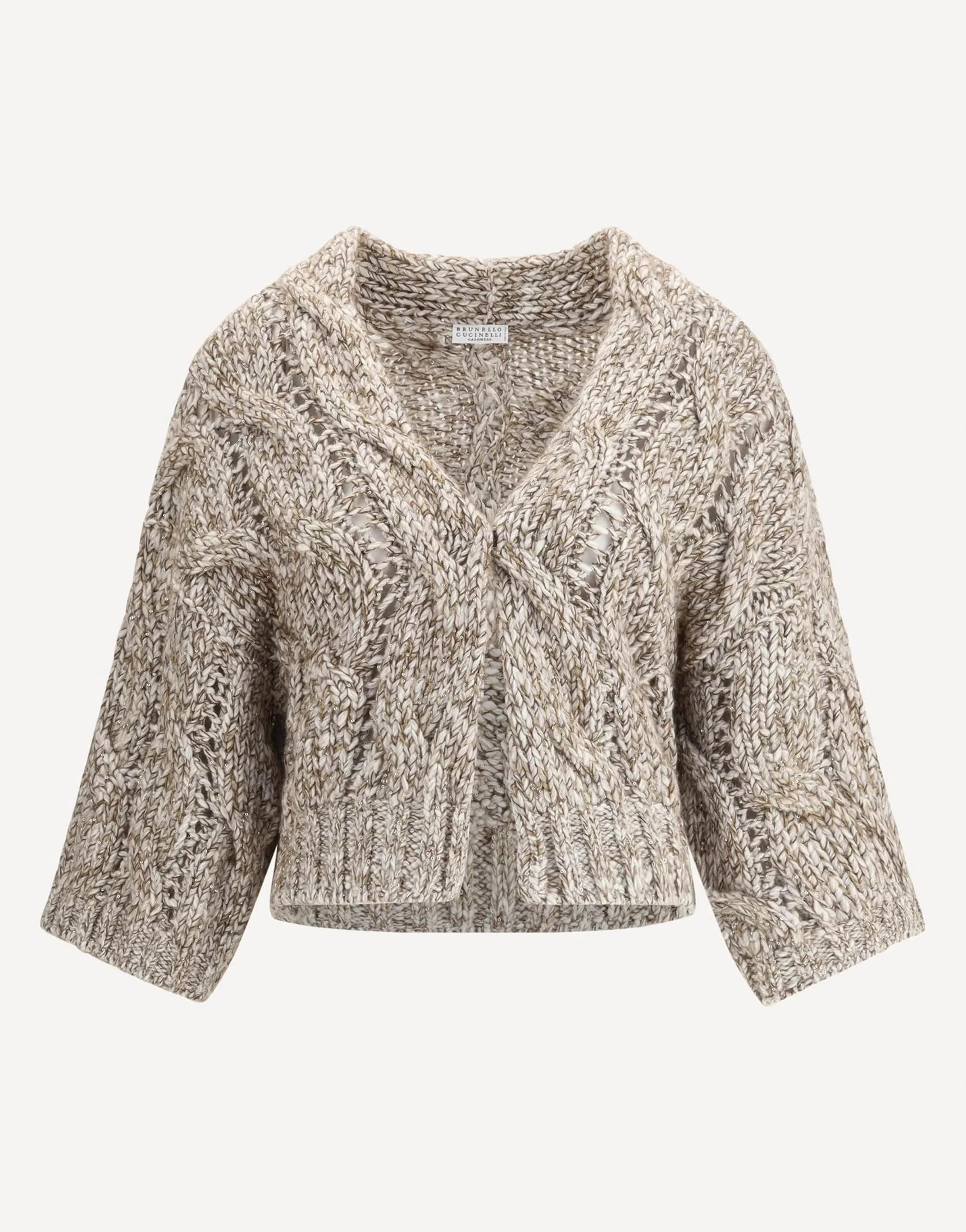 Brunello Cucinelli Dazzling Chiné Cable Knit Cardigan