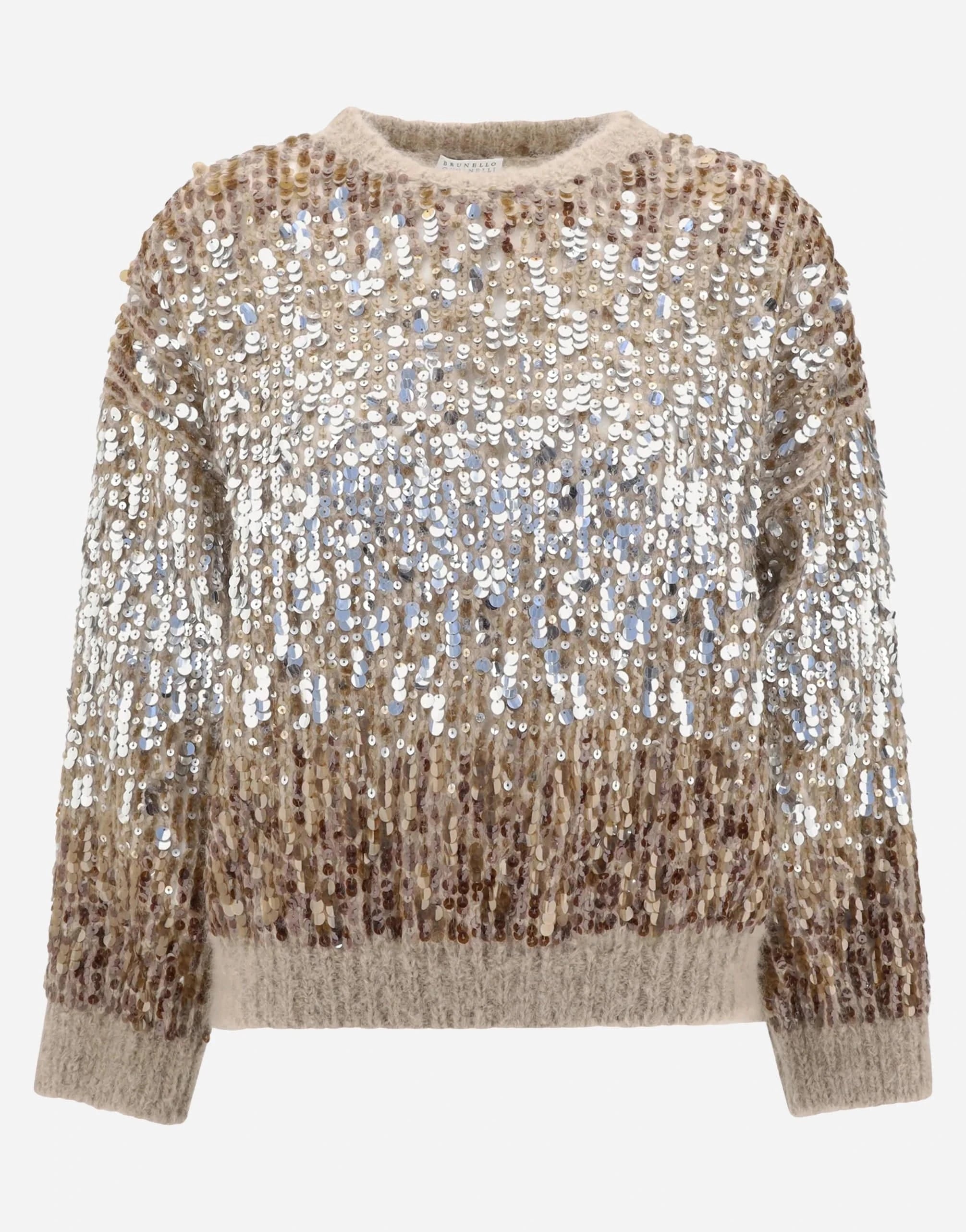 Brunello Cucinelli Dazzling Dégradé Embroidery Sweater
