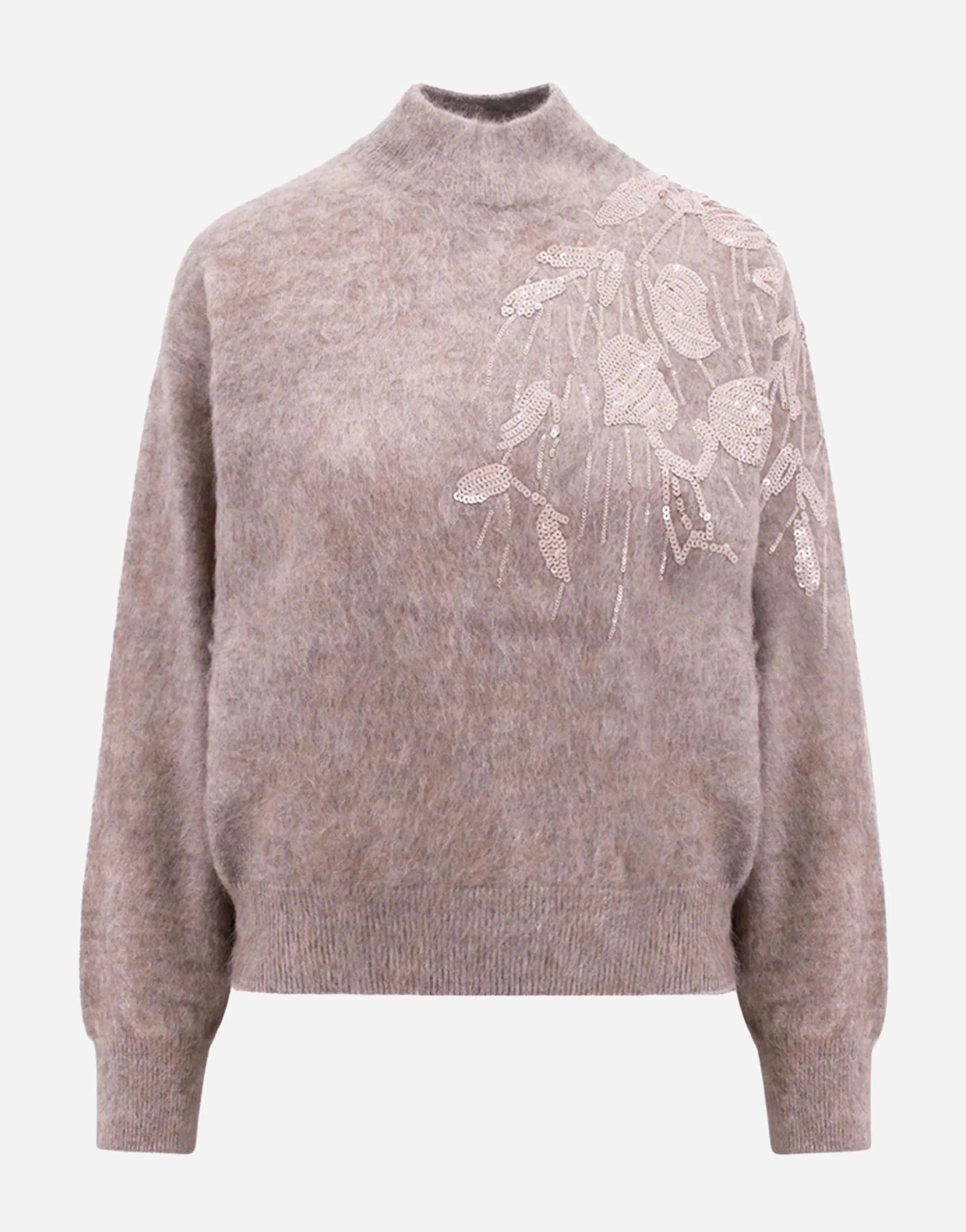 Brunello Cucinelli Dazzling Ramage Embroidery Sweater