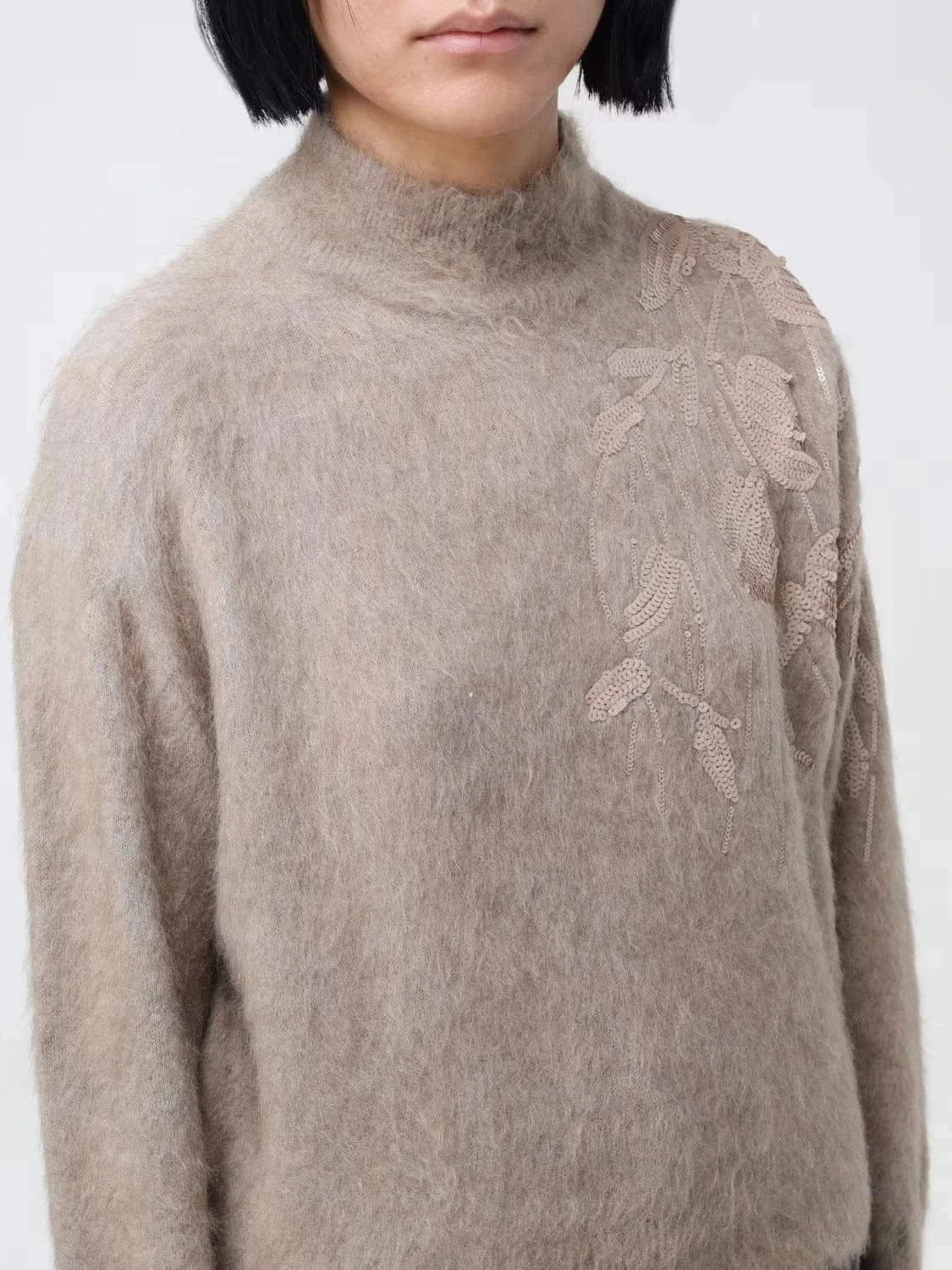 Brunello Cucinelli Dazzling Ramage Embroidery Sweater