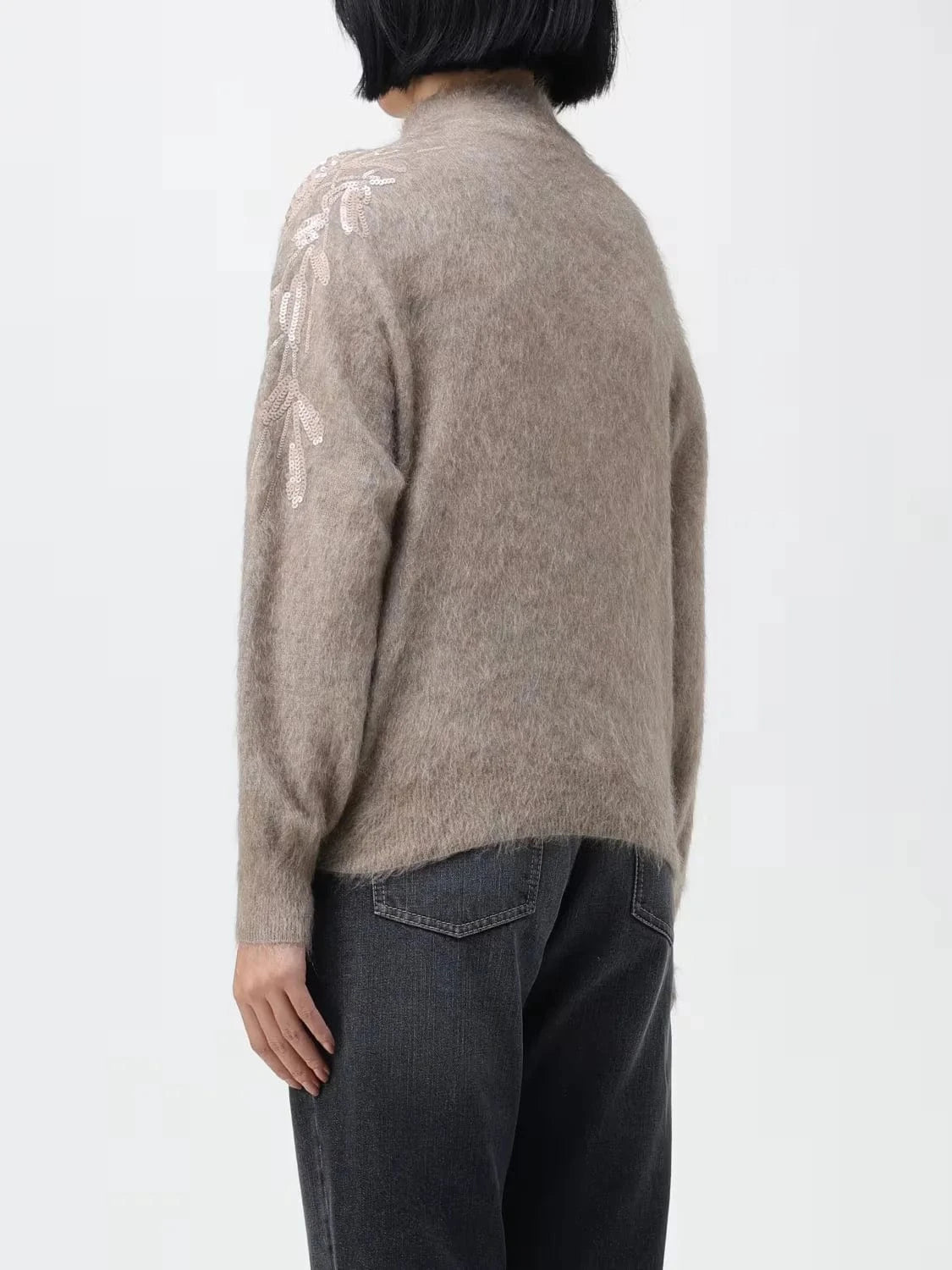 Brunello Cucinelli Dazzling Ramage Embroidery Sweater