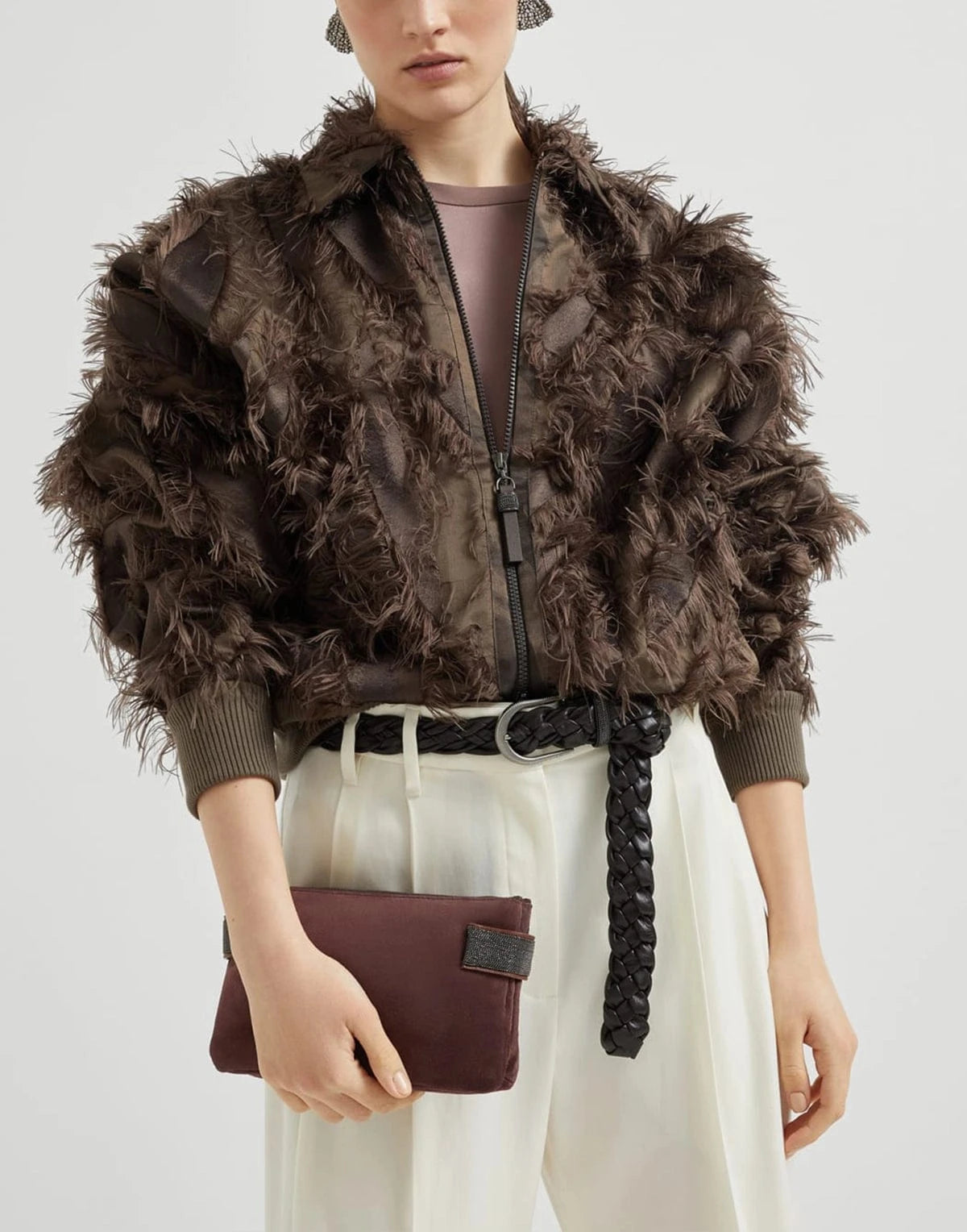 Brunello Cucinelli Essence Mini Suede Shoulder Bag