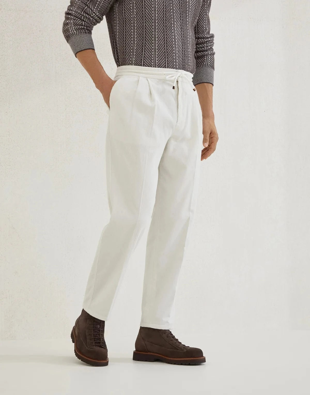 Brunello Cucinelli Garment-Dyed Corduroy Drawstring Trousers
