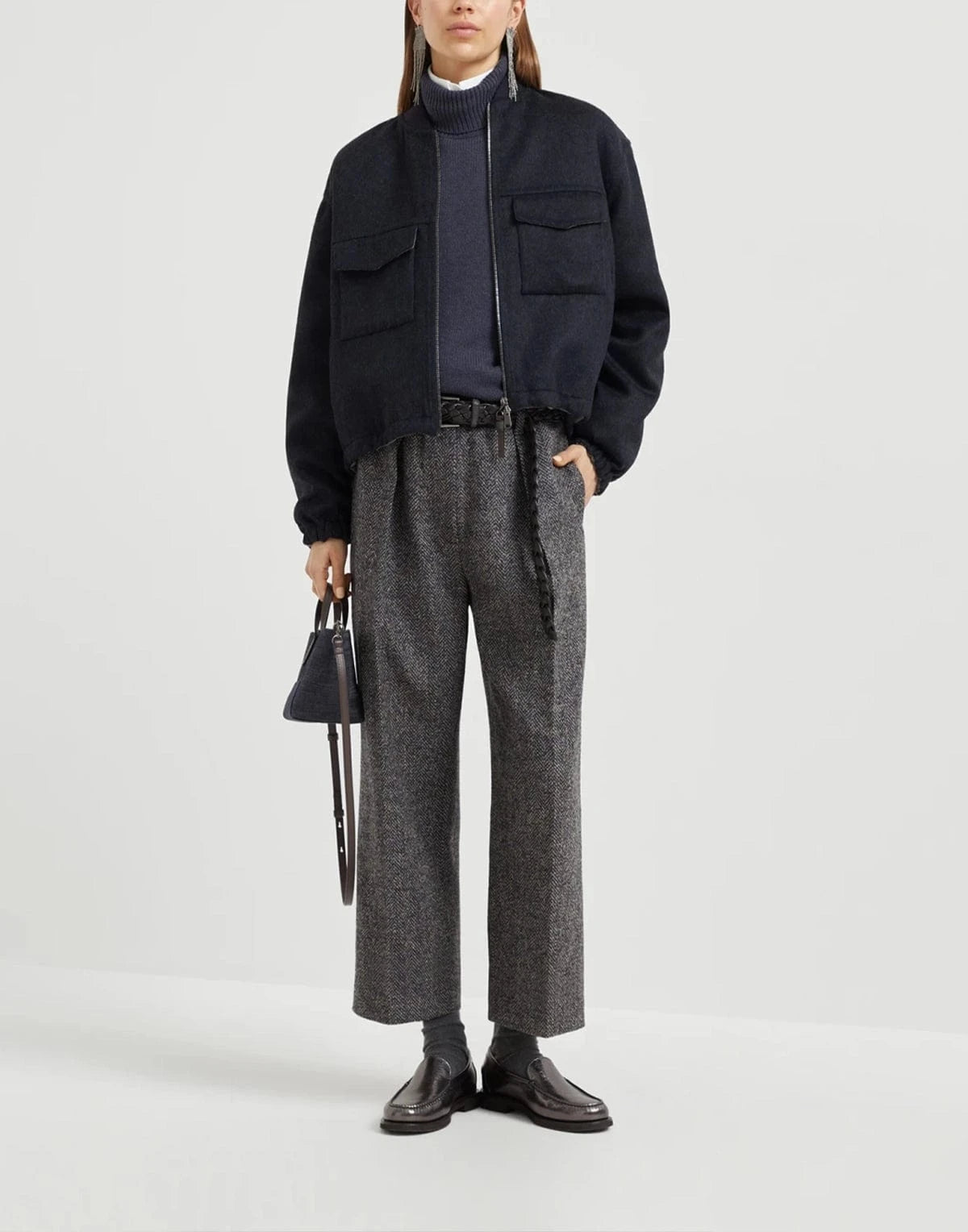 Brunello Cucinelli Hand-Crafted Wool Bomber Jacket