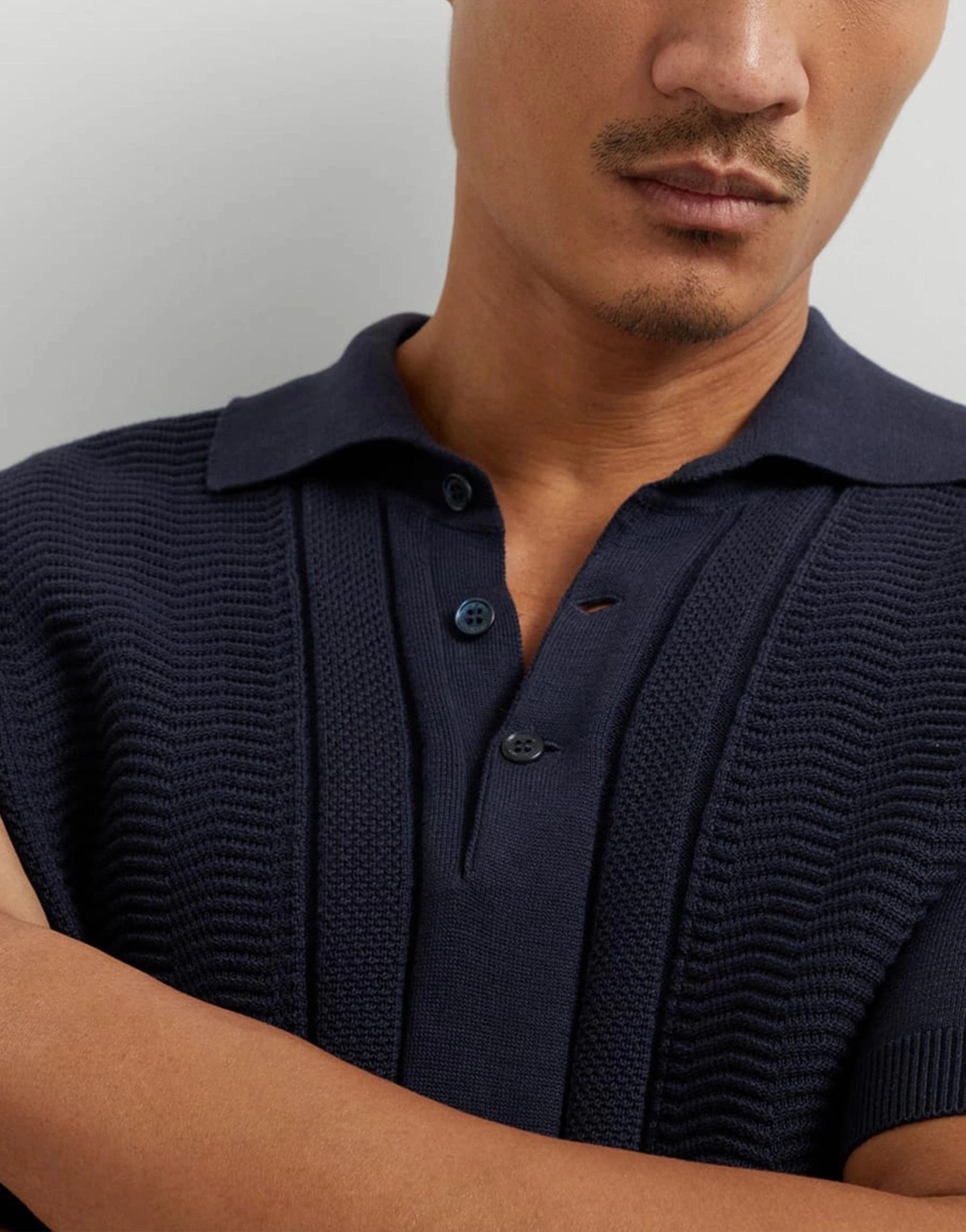 Brunello Cucinelli Jacquard Striped Cotton Knit Polo Shirt